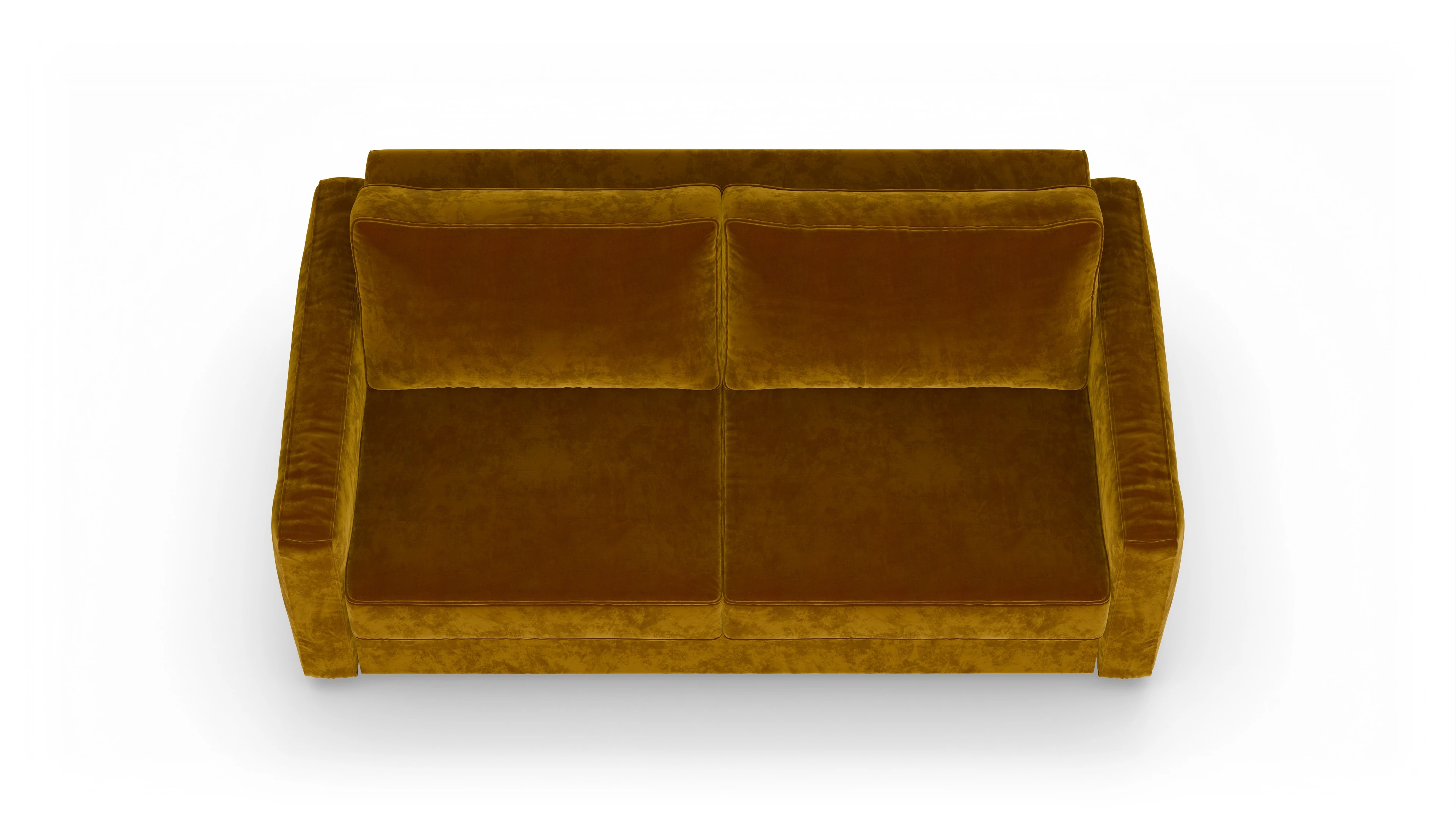 Design-Couch Ferali Ansicht des Produktes Ferali 2,5-Sitzer in Samt gelb