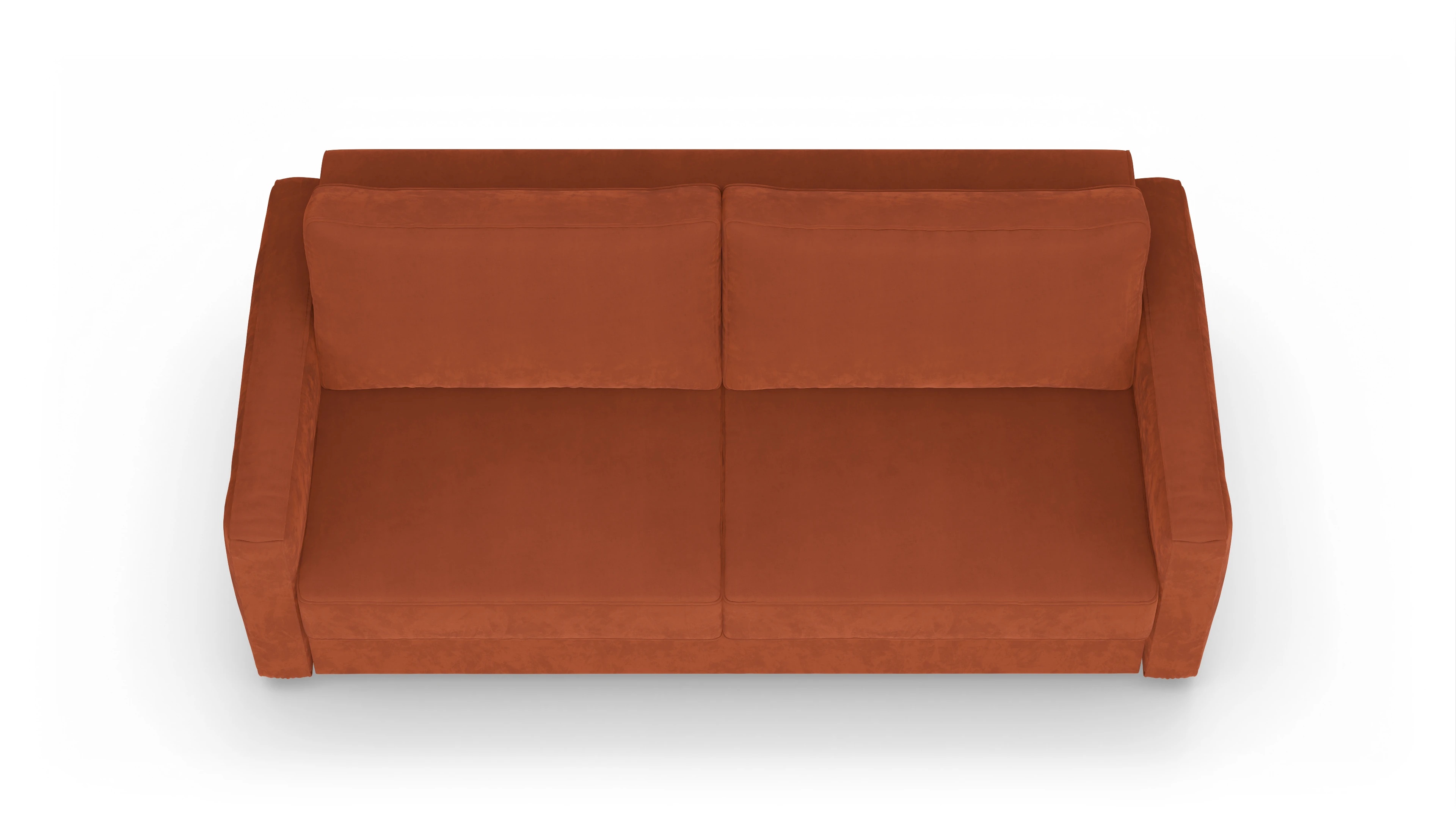 Design-Couch Ferali Ansicht des Produktes Ferali 3-Sitzer in Samt orange