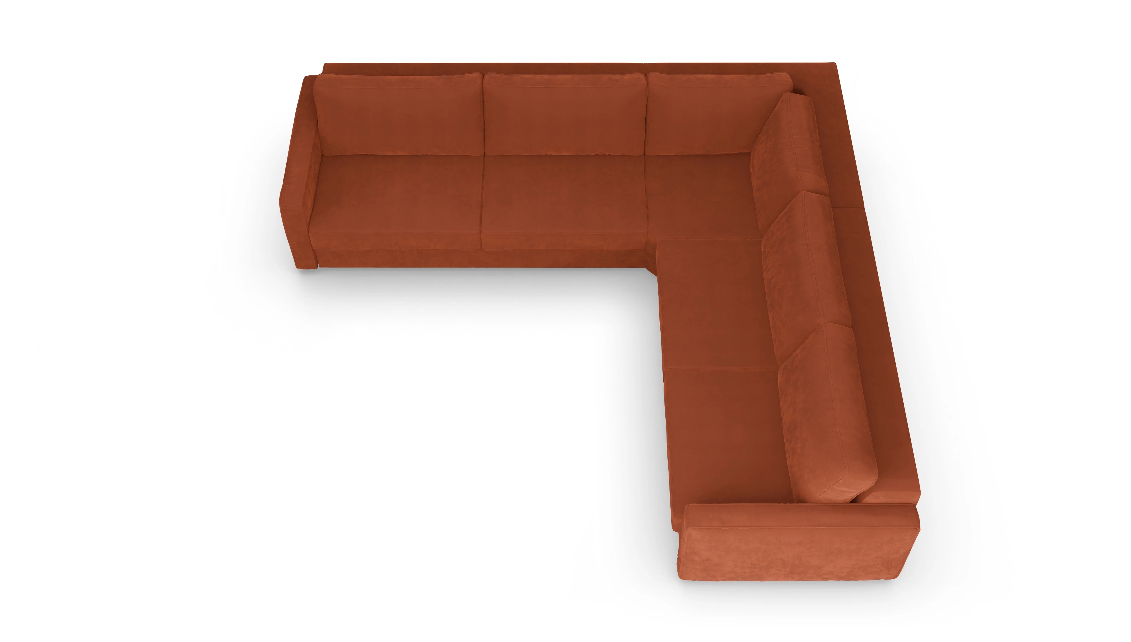 Ansicht des Produktes Ferali Ecksofa Rechts in Samt orange