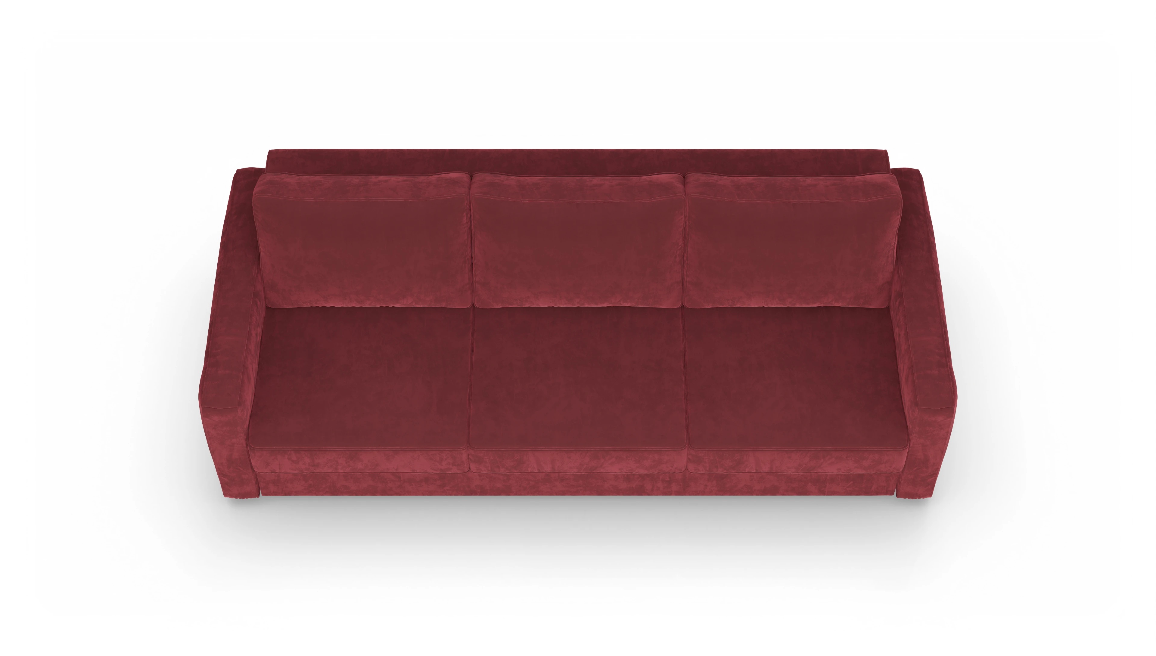 Design-Couch Ferali Ansicht des Produktes Ferali 3,5-Sitzer in Samt rot