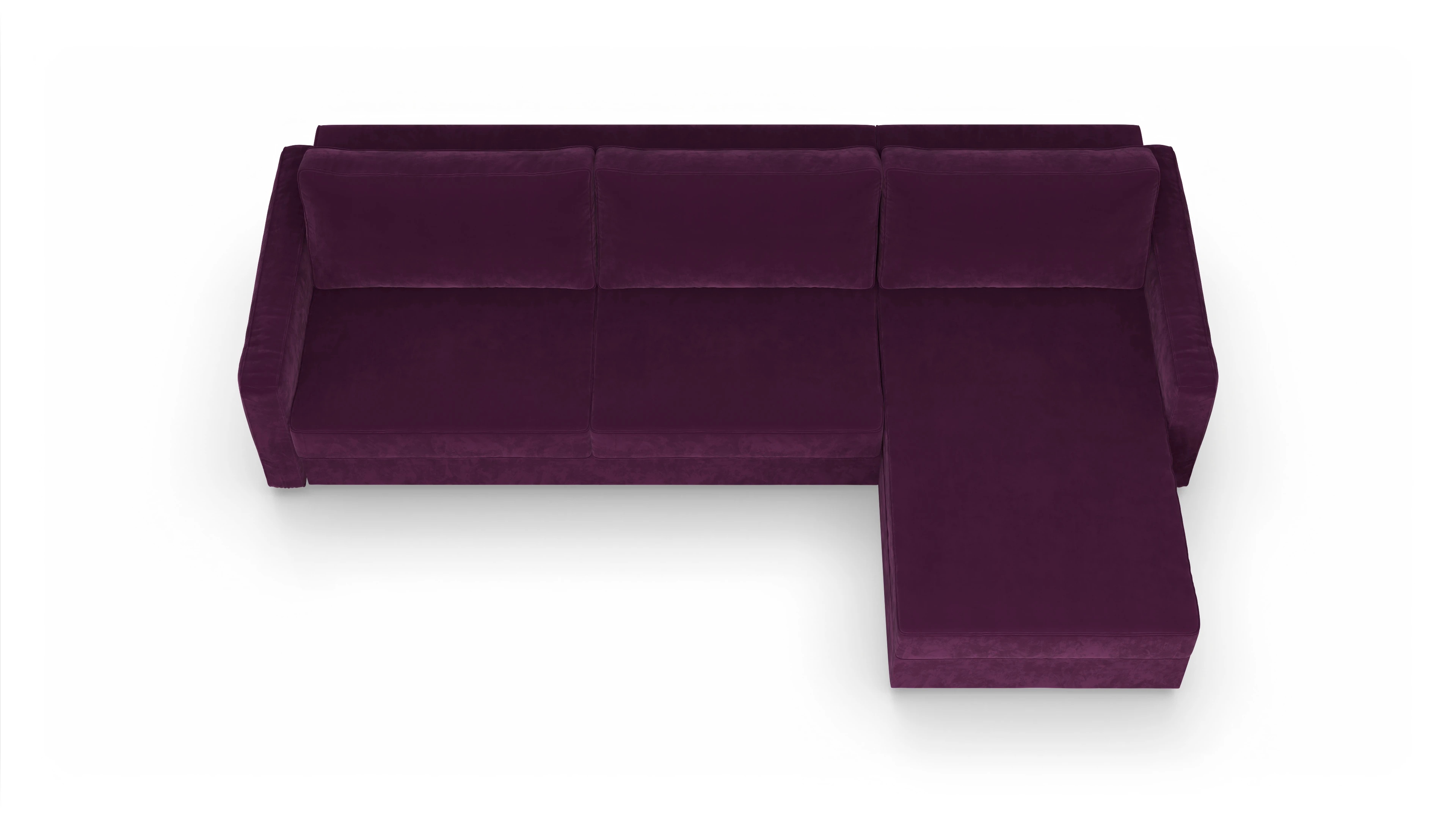 Ansicht des Produktes Ferali Sofa mit Rec rechts in Samt rot