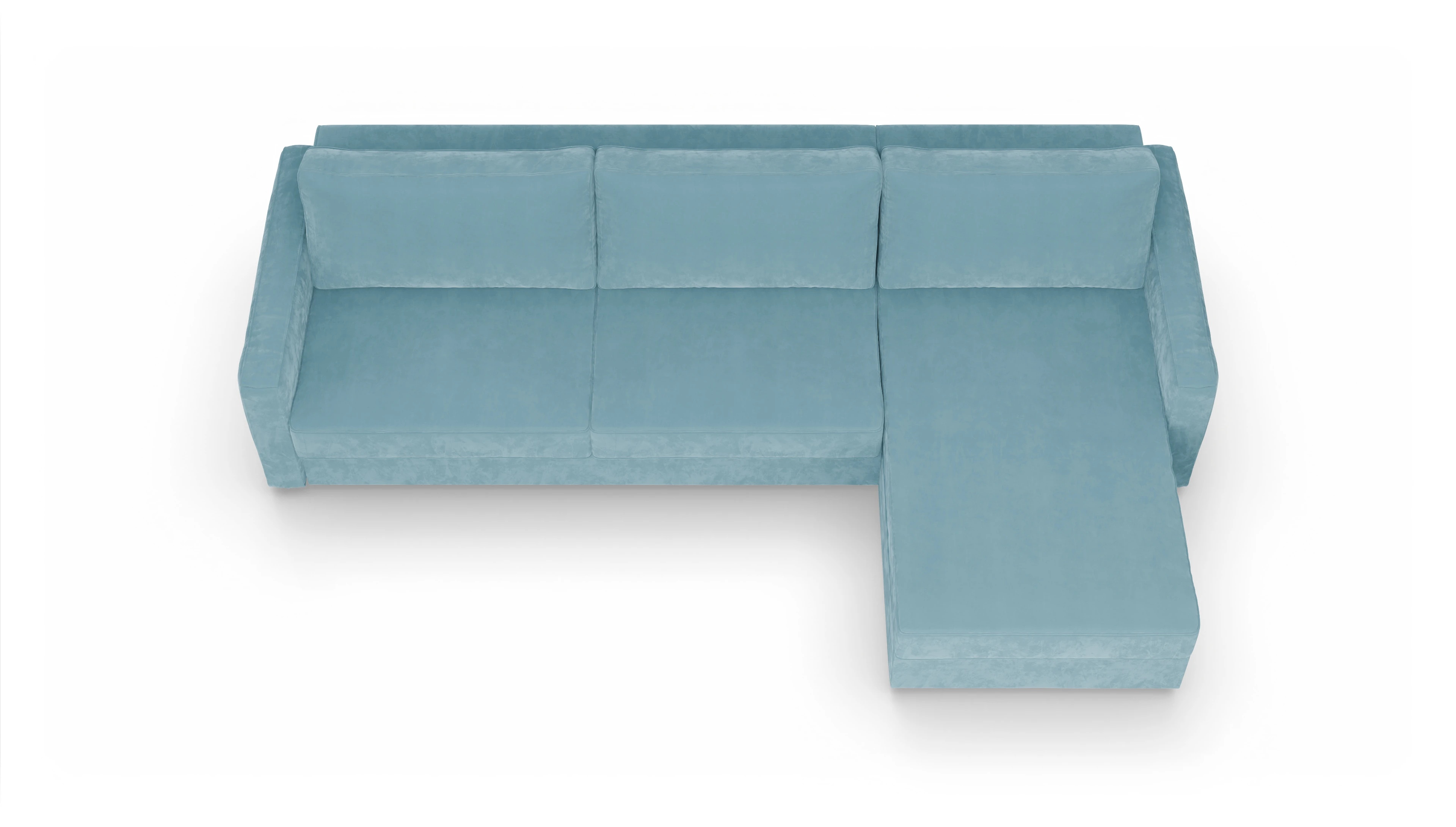 Ansicht des Produktes Ferali Sofa mit Rec rechts in Samt blau