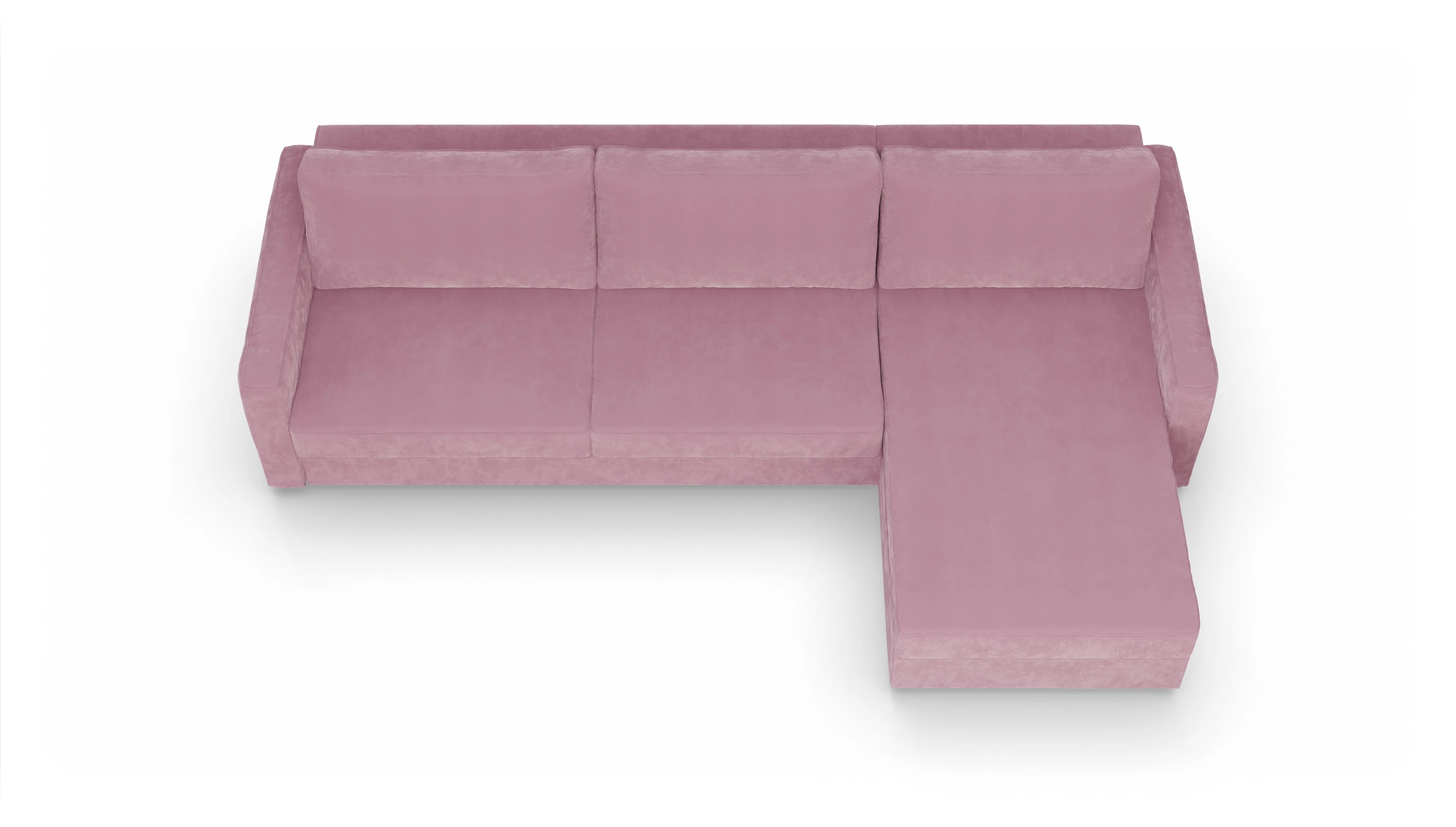Design-Couch Ferali Ansicht des Produktes Ferali Sofa mit Rec rechts in Samt rot