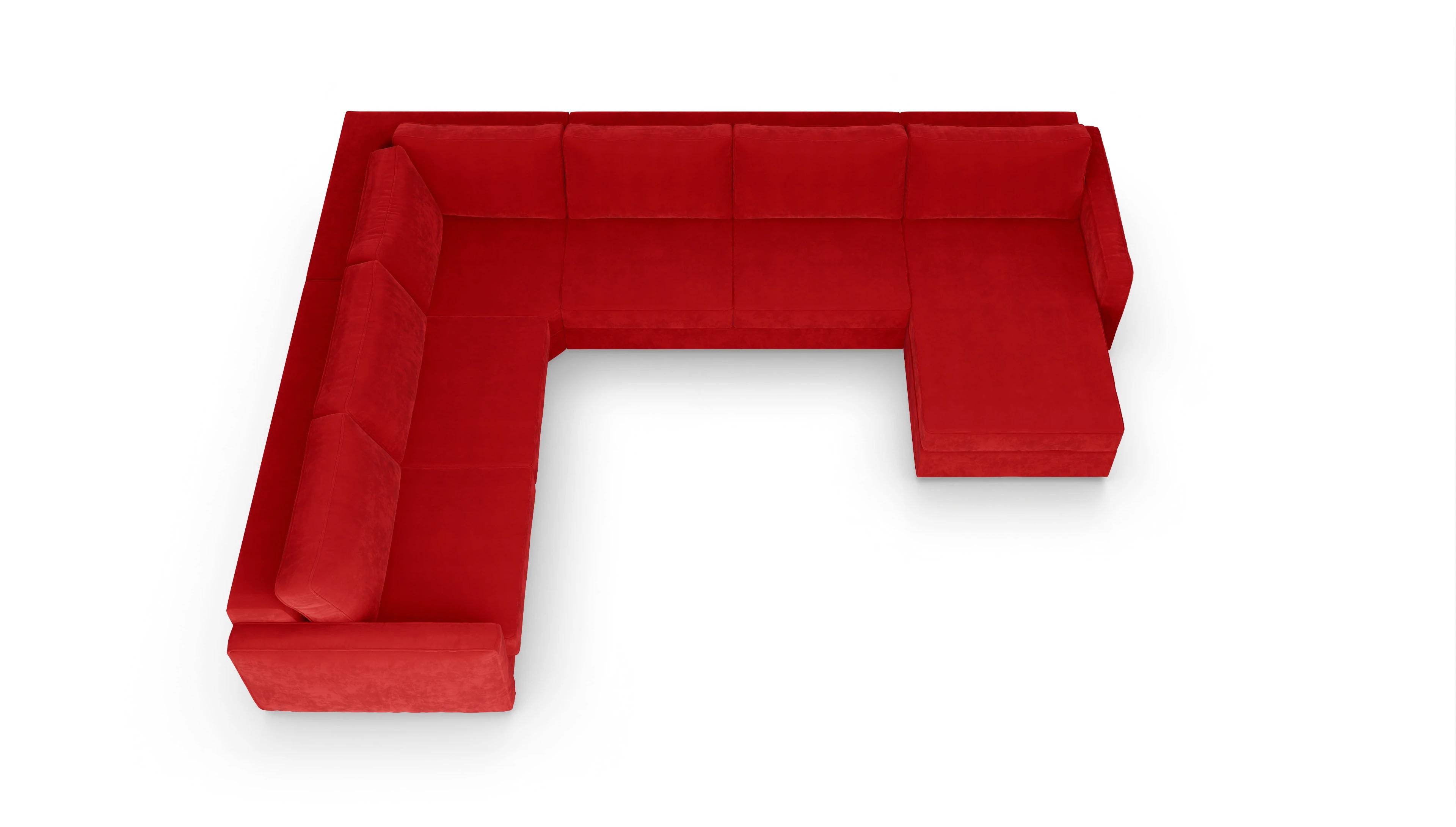 Ansicht des Produktes Ferali U-Form links in Samt rot