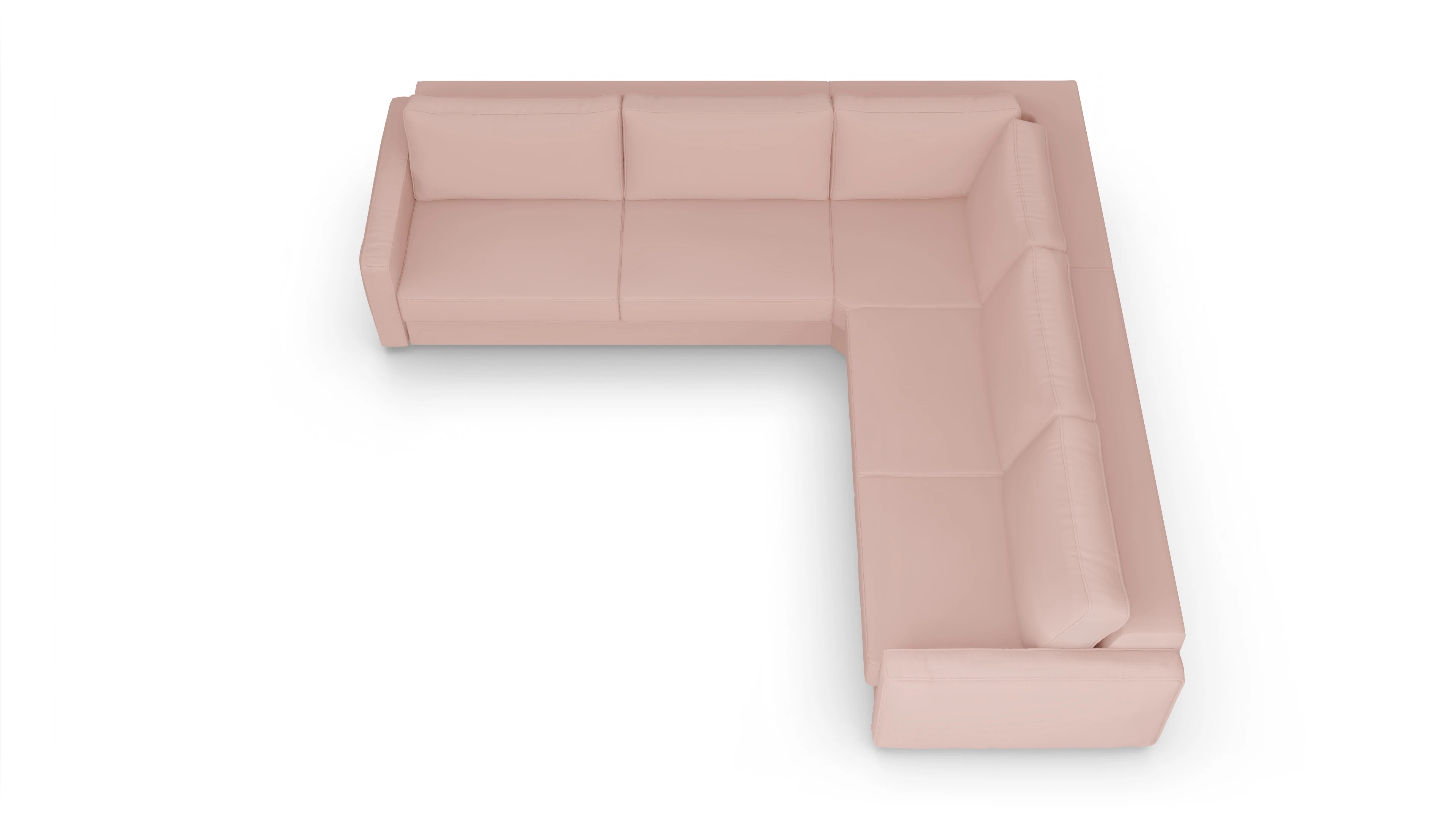 Design-Couch Ferali Ansicht des Produktes Ferali Ecksofa Rechts in Samt rot