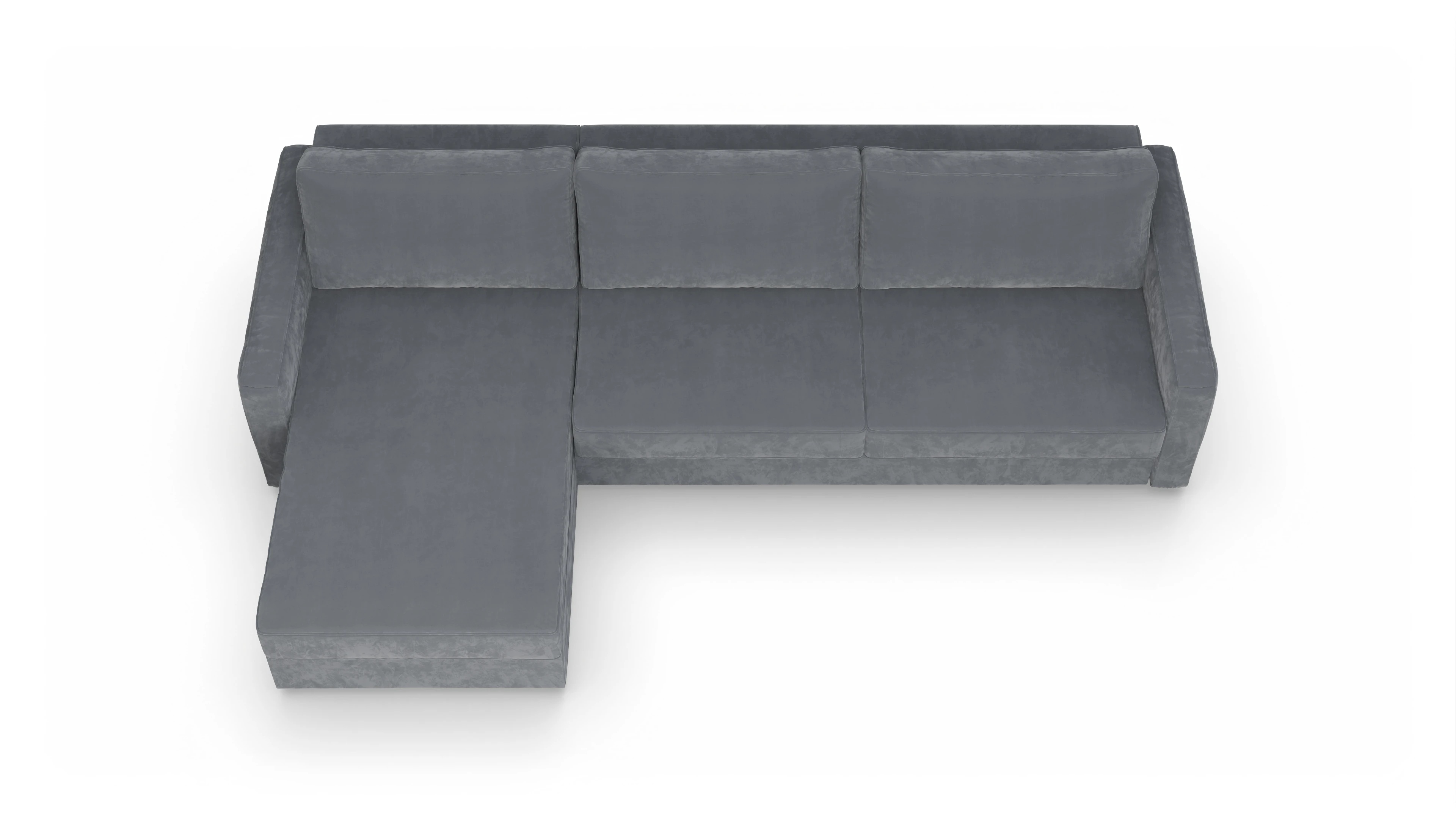 Ansicht des Produktes Ferali Sofa mit Rec links in Samt grau