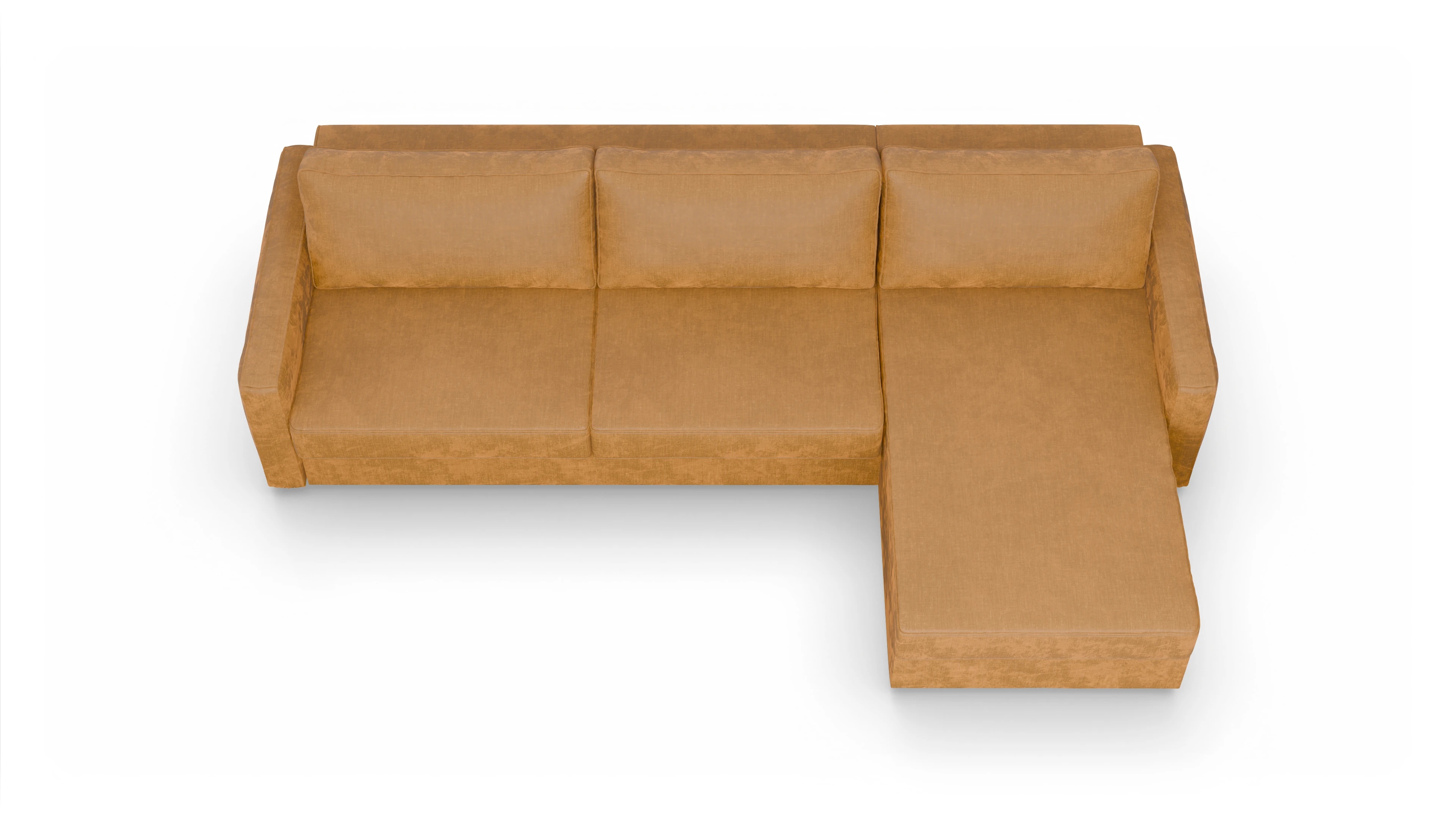 Design-Couch Ferali Ansicht des Produktes Ferali Sofa mit Rec rechts in Stoff braun