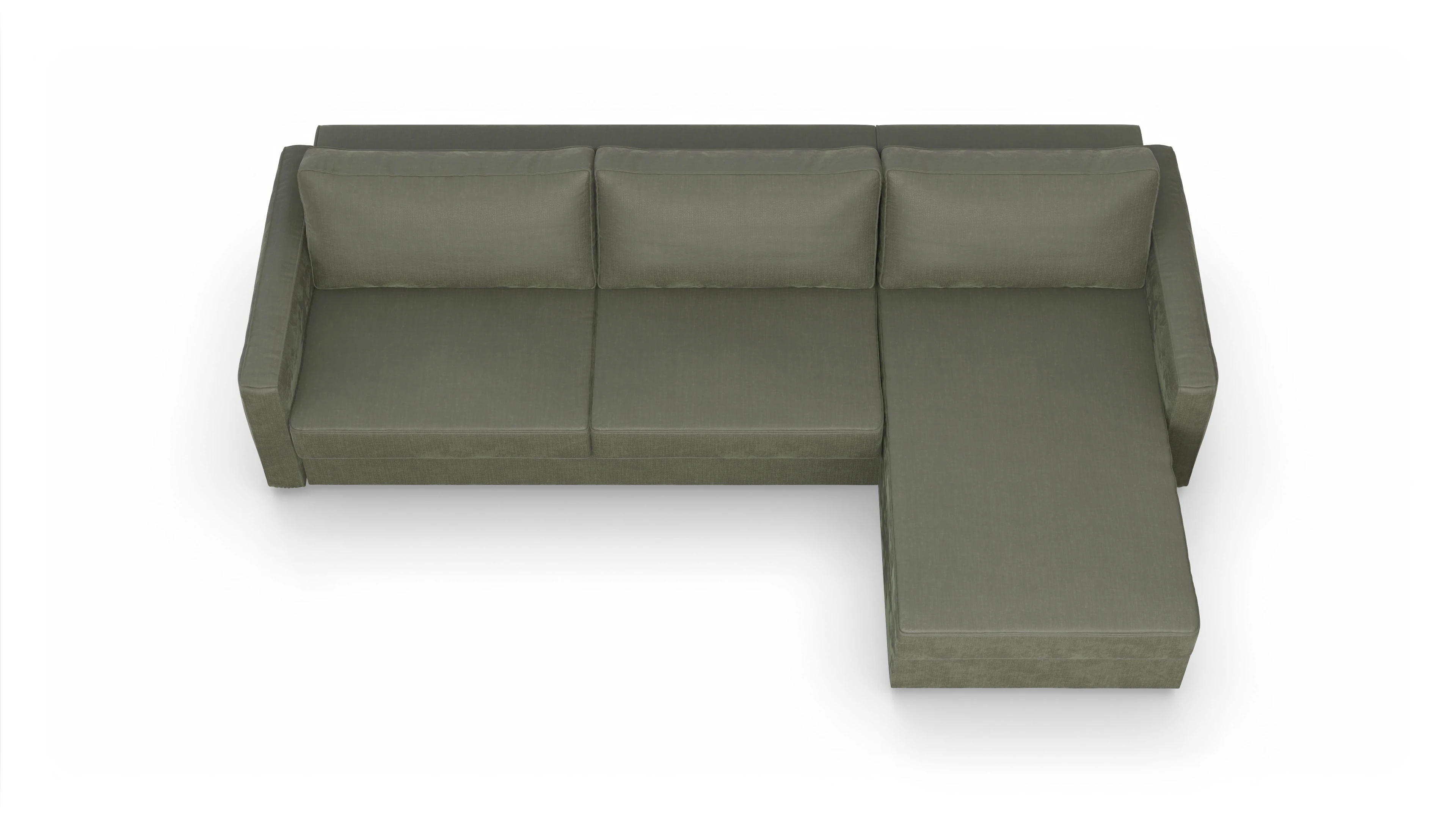 Ansicht des Produktes Ferali Sofa mit Rec rechts in Stoff grün