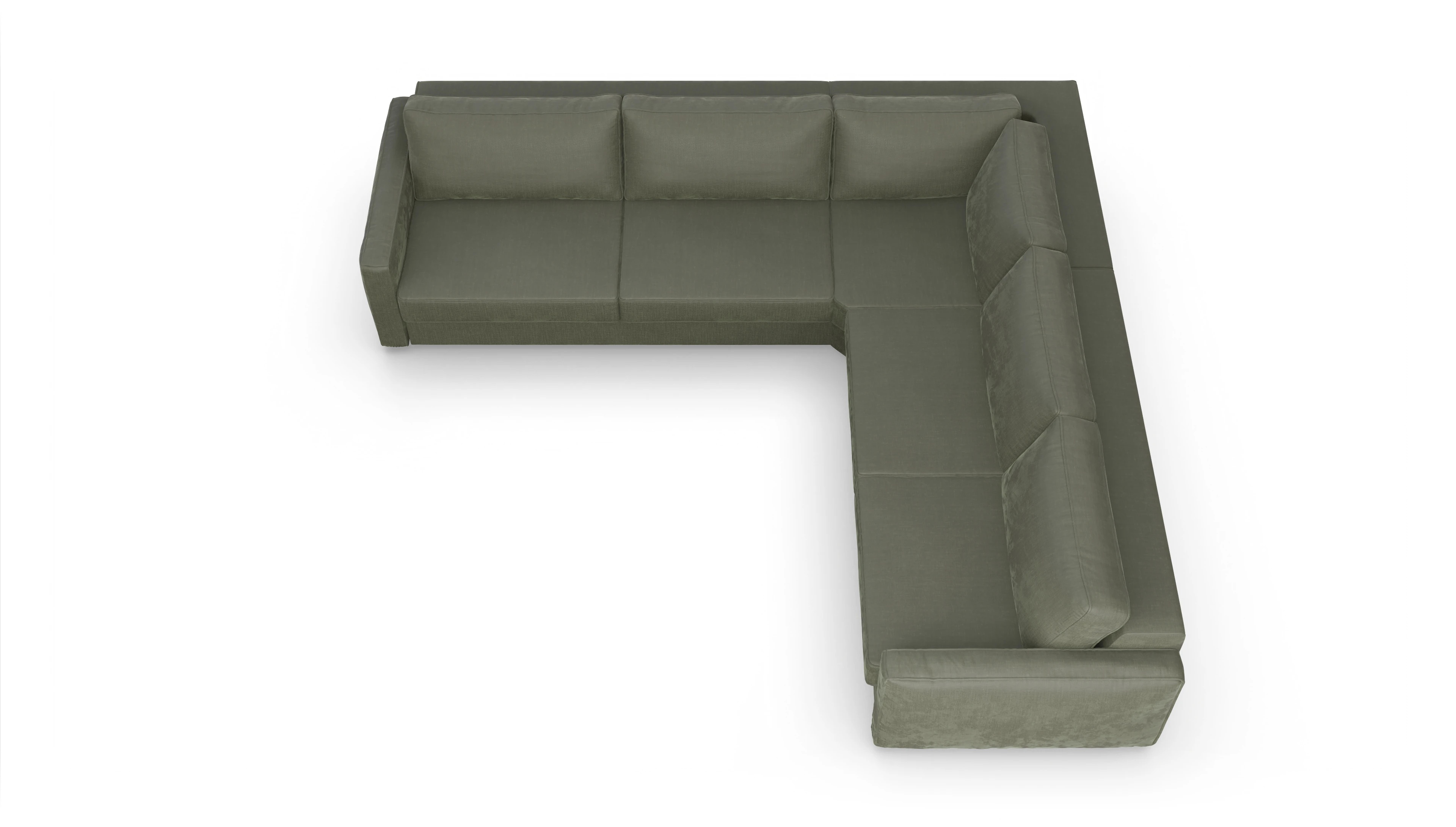 Ansicht des Produktes Ferali Ecksofa Rechts in Stoff grün