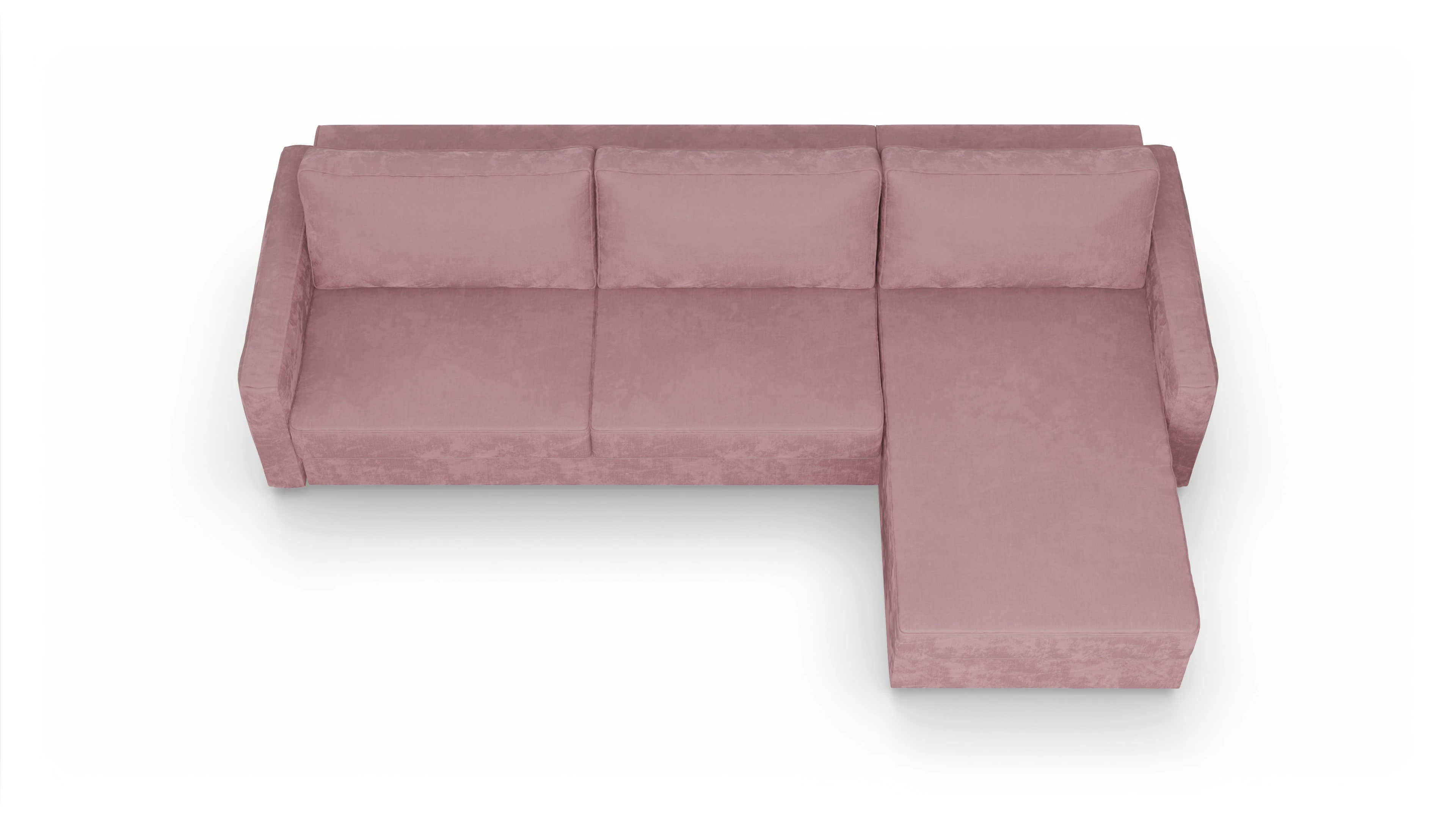 Design-Couch Ferali Ansicht des Produktes Ferali Sofa mit Rec rechts in Stoff rot