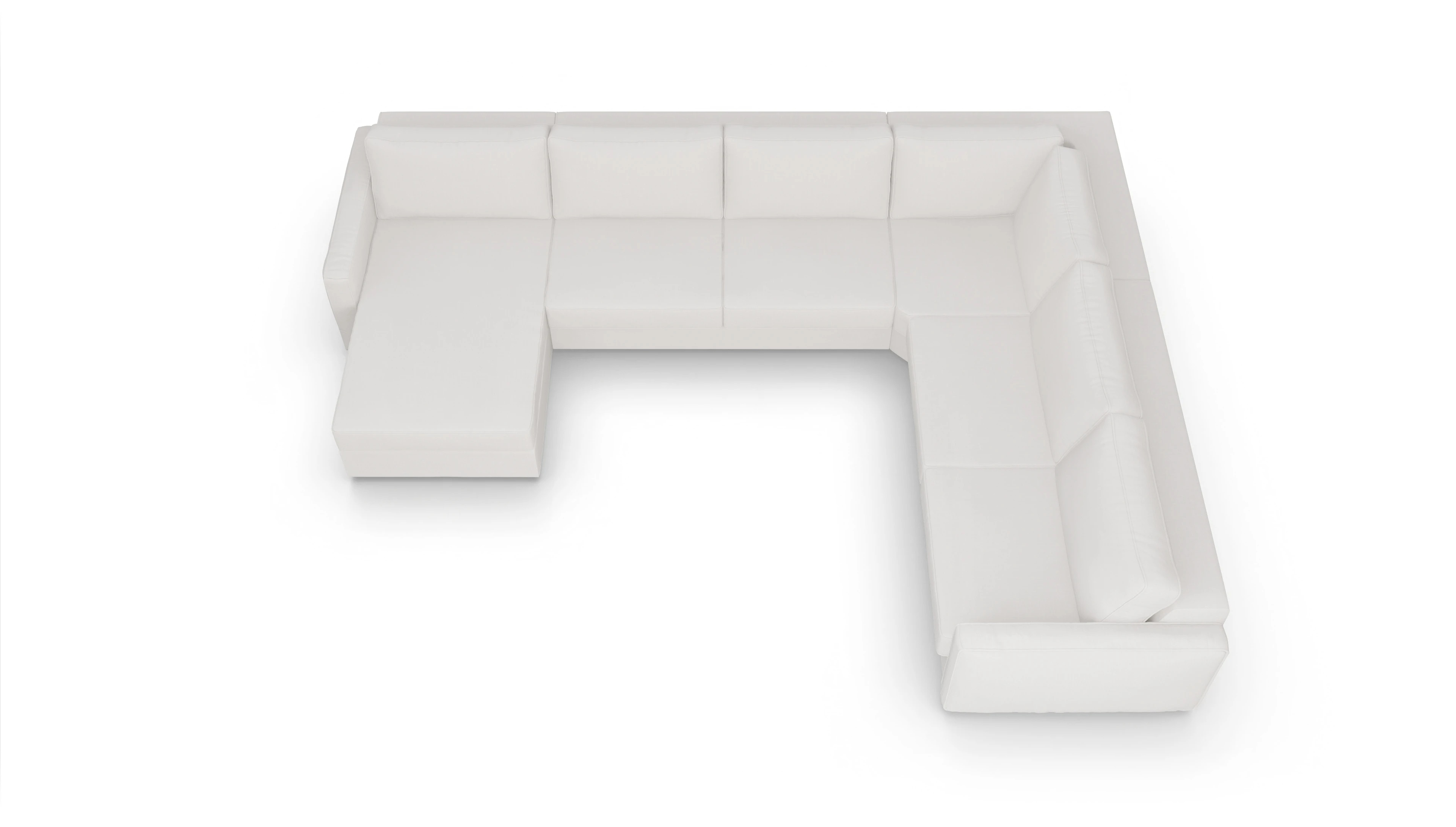 Design-Couch Ferali Ansicht des Produktes Ferali U-Form rechts in Stoff weiß