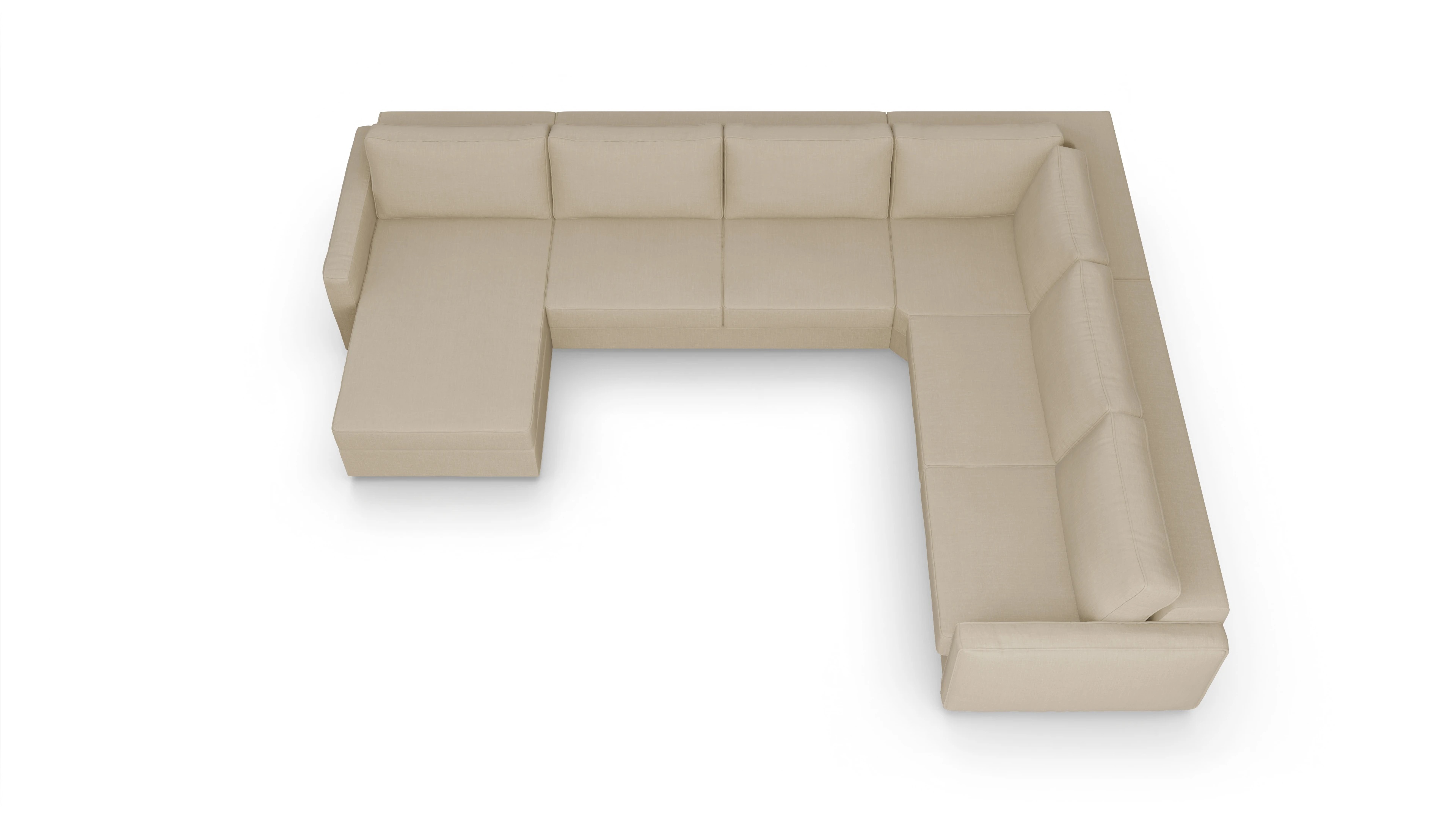 Design-Couch Ferali Ansicht des Produktes Ferali U-Form rechts in Stoff beige