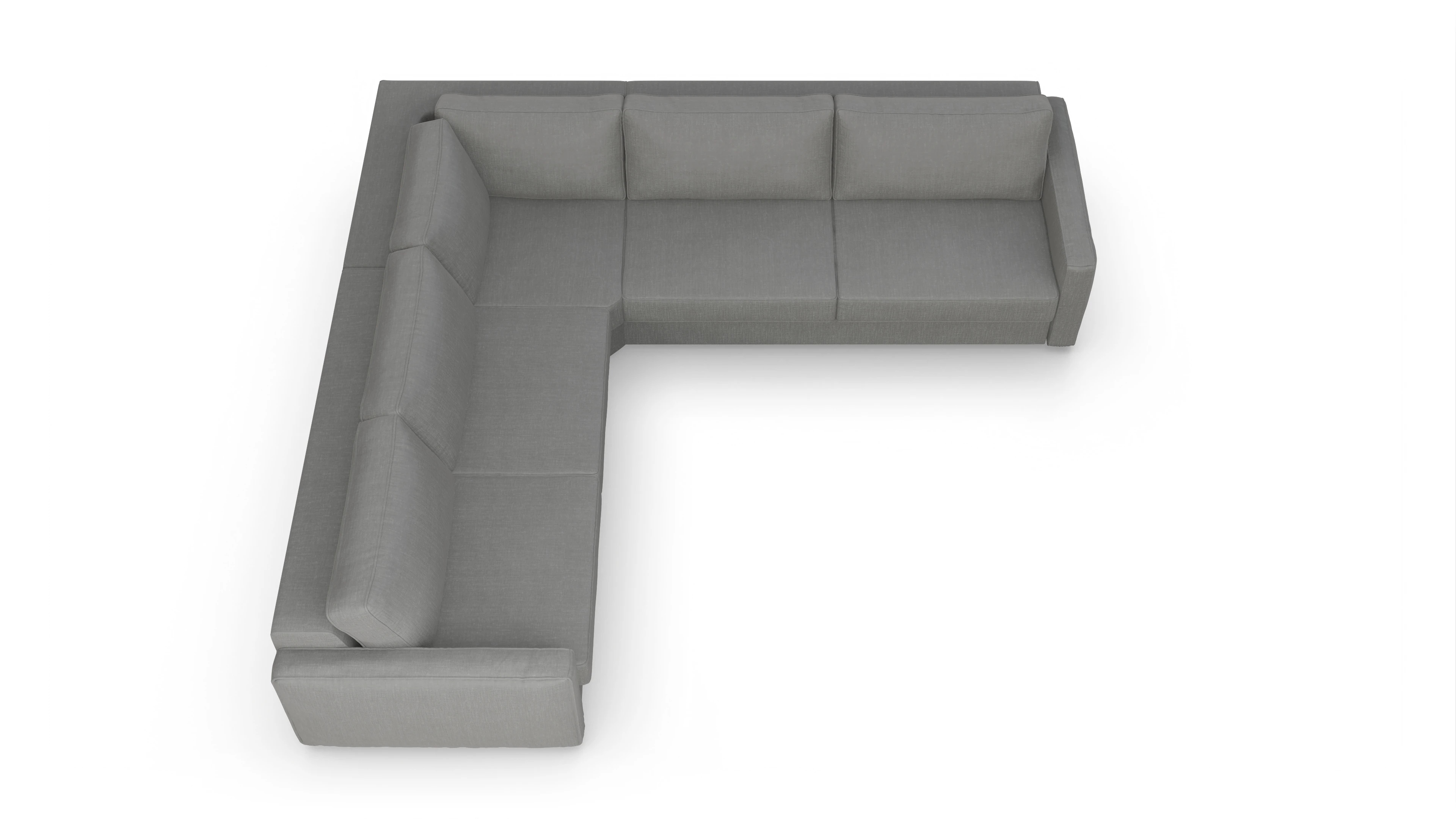 Design-Couch Ferali Ansicht des Produktes Ferali Ecksofa Links in Stoff grau