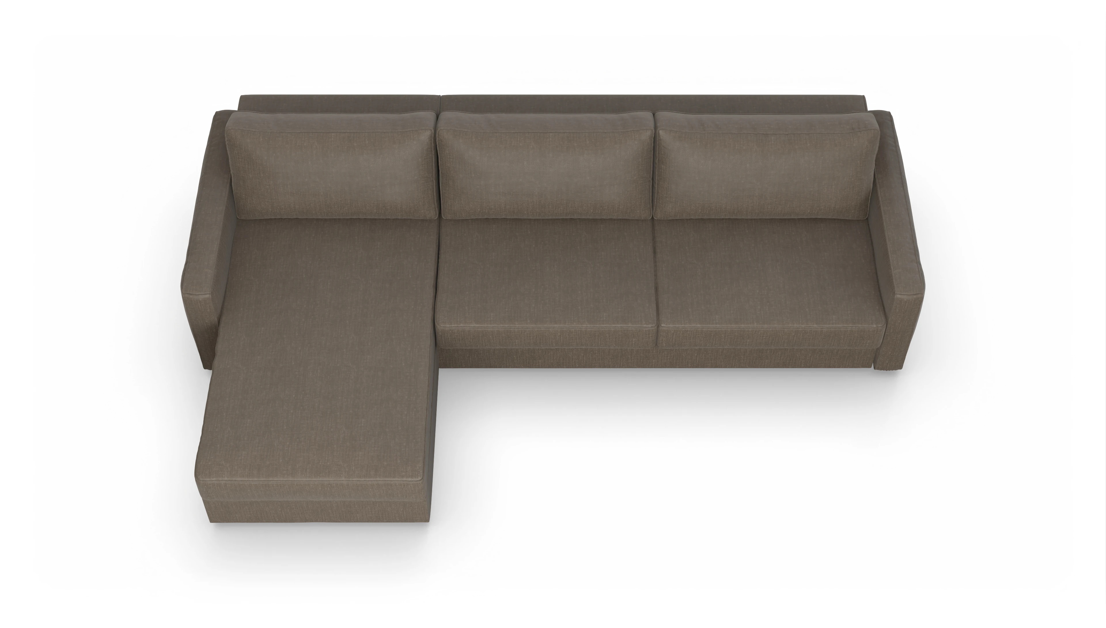 Ansicht des Produktes Ferali Sofa mit Rec links in Stoff braun