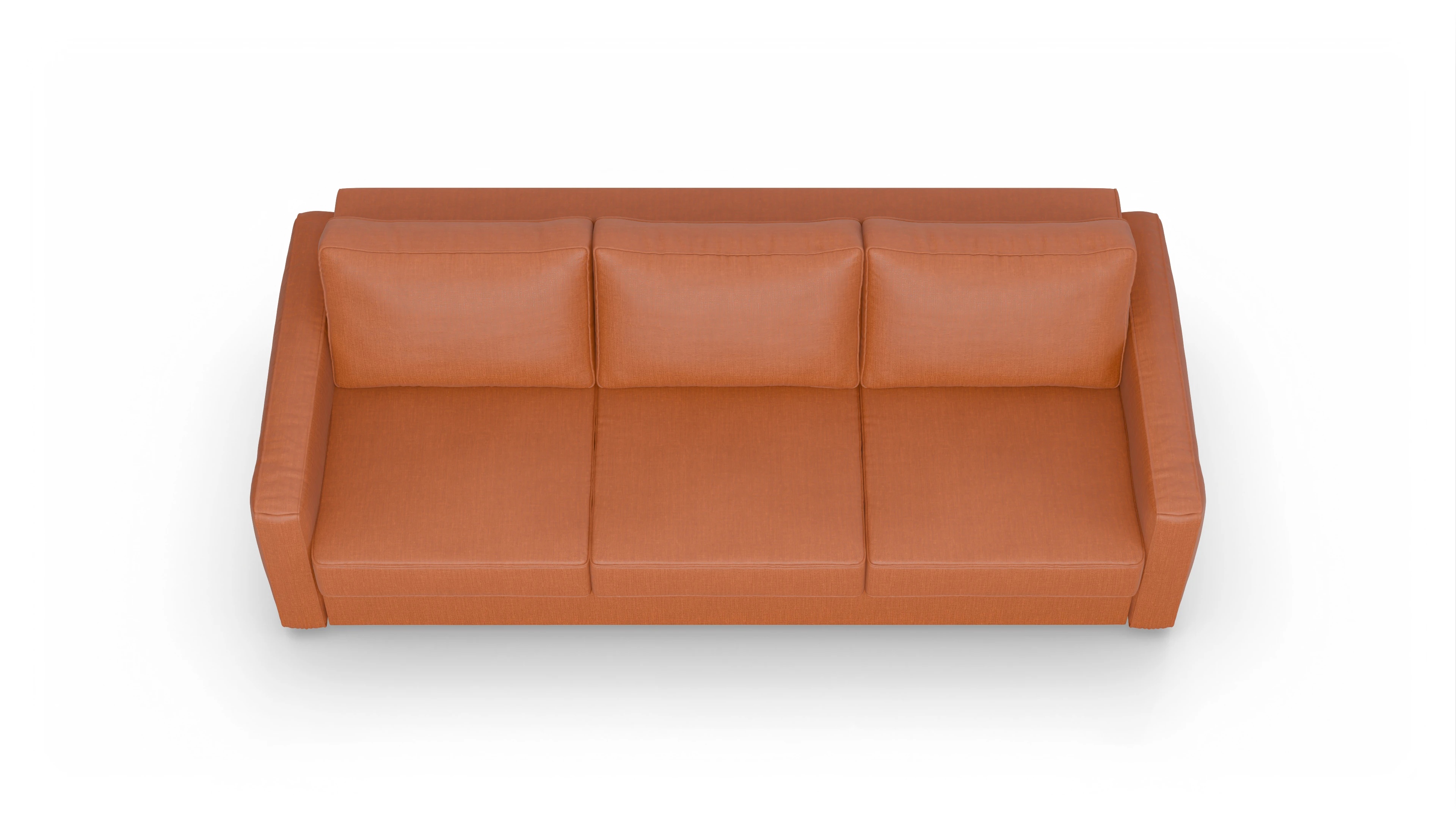 Design-Couch Ferali Ansicht des Produktes Ferali 3,5-Sitzer in Stoff orange