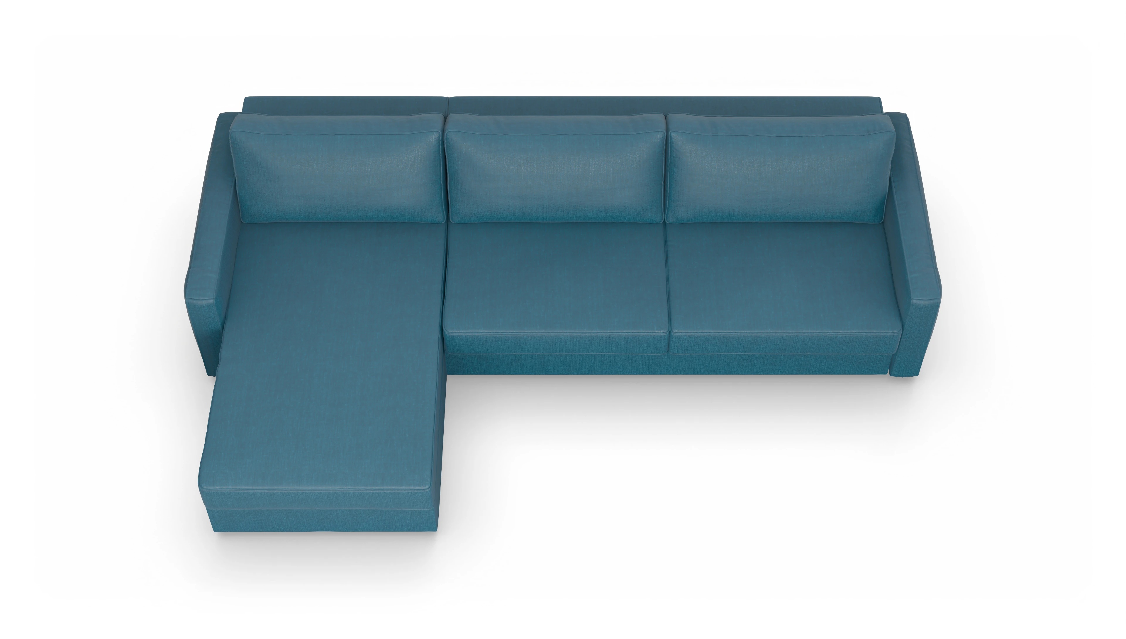 Ansicht des Produktes Ferali Sofa mit Rec links in Stoff blau