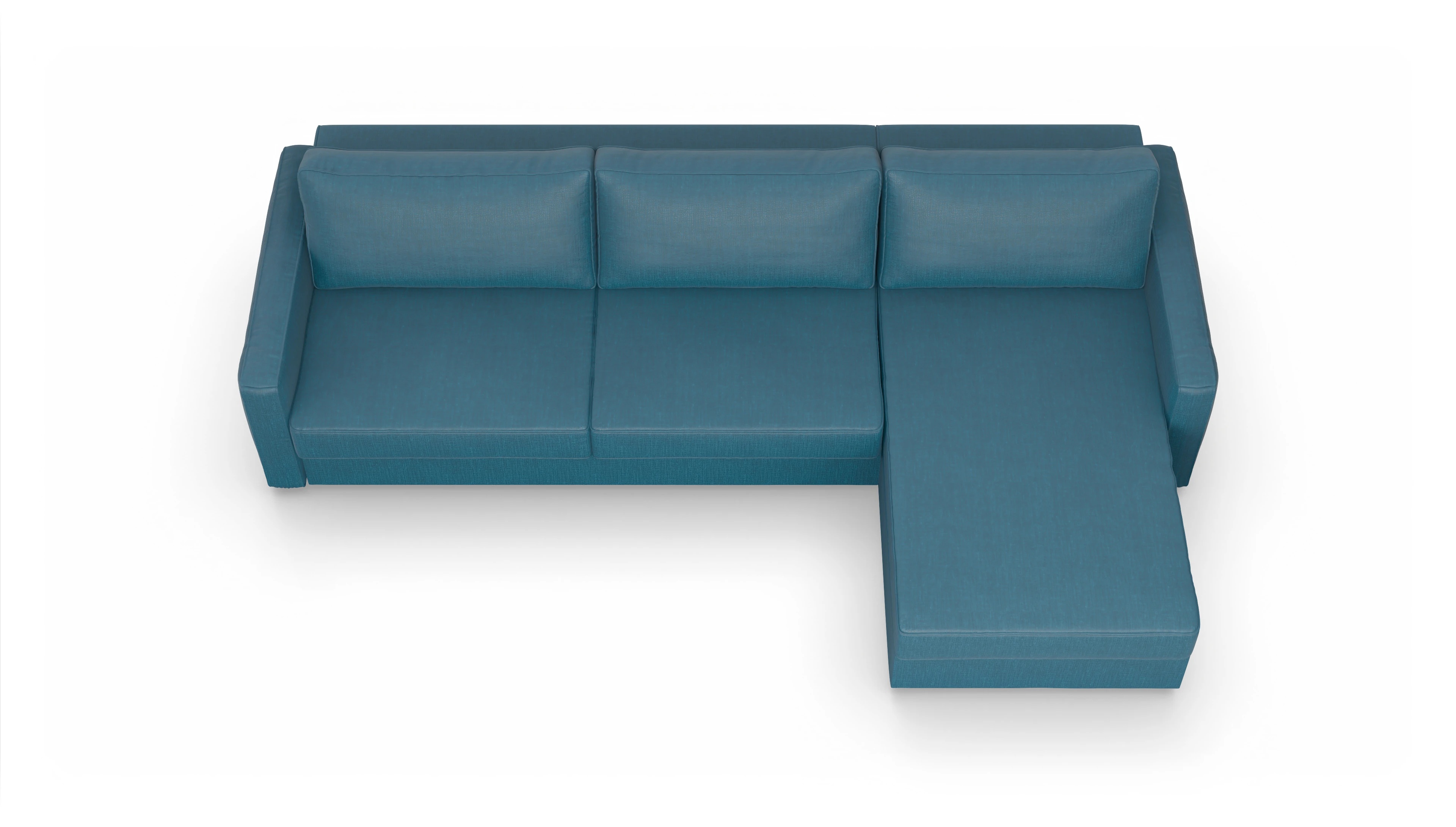 Ansicht des Produktes Ferali Sofa mit Rec rechts in Stoff blau