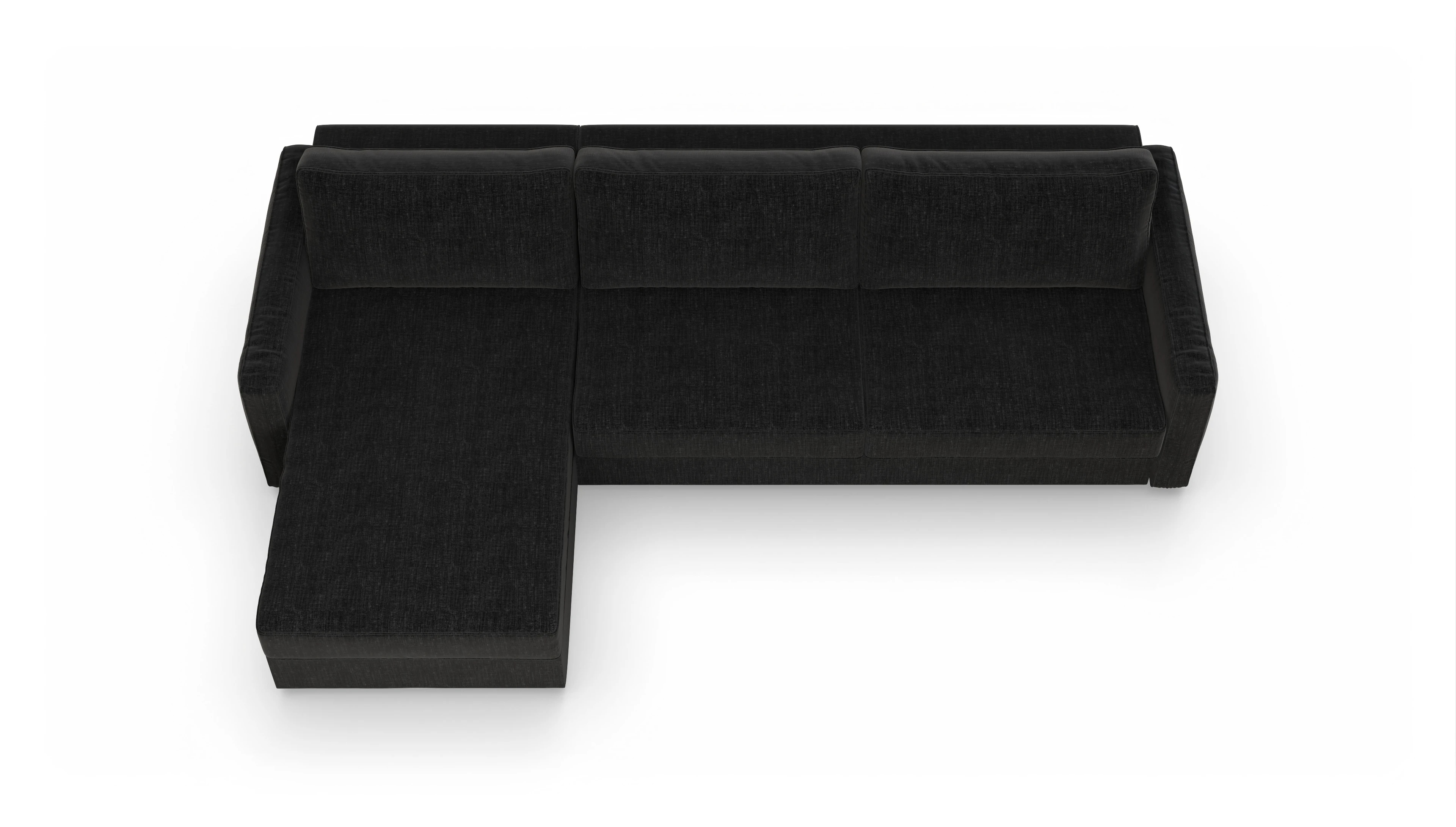 Ansicht des Produktes Ferali Sofa mit Rec links in Stoff schwarz