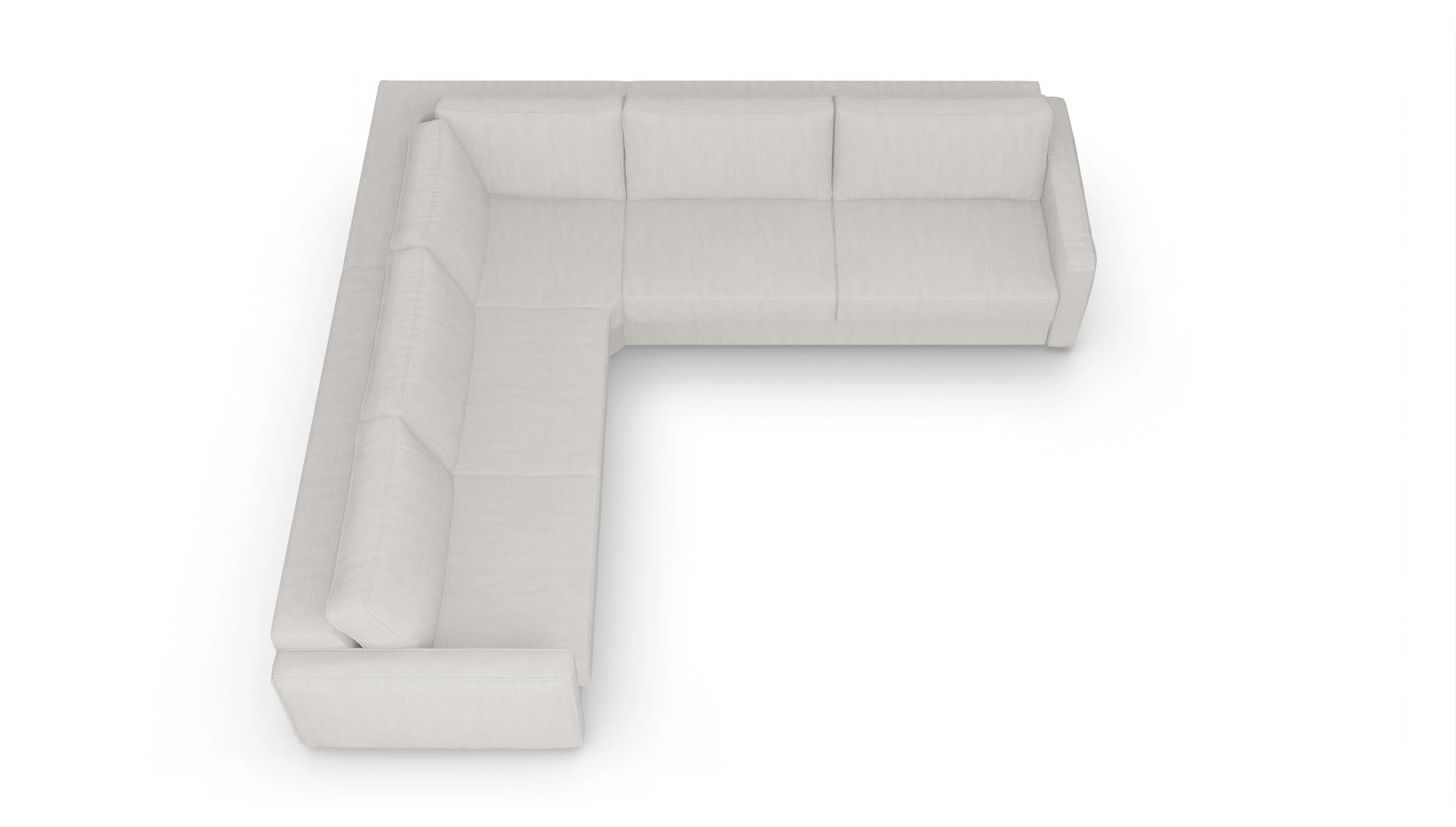 Design-Couch Ferali Ansicht des Produktes Ferali Ecksofa Links in Stoff weiß