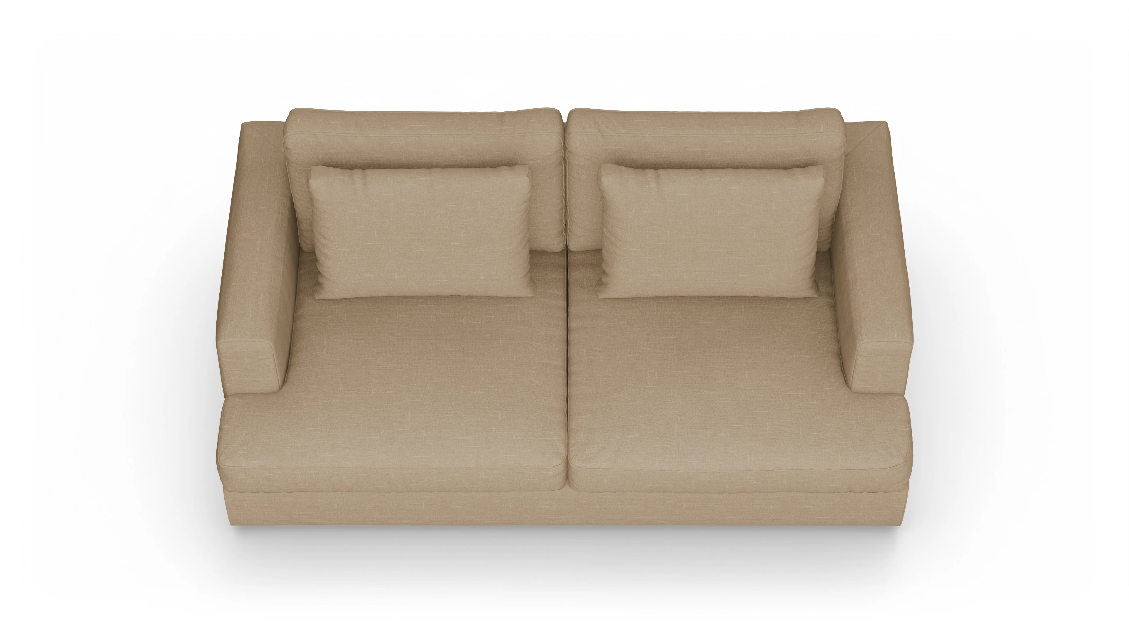 Schlafsofa Sospiri Ansicht des Produktes Sospiri 2,5-Sitzer in Stoff braun