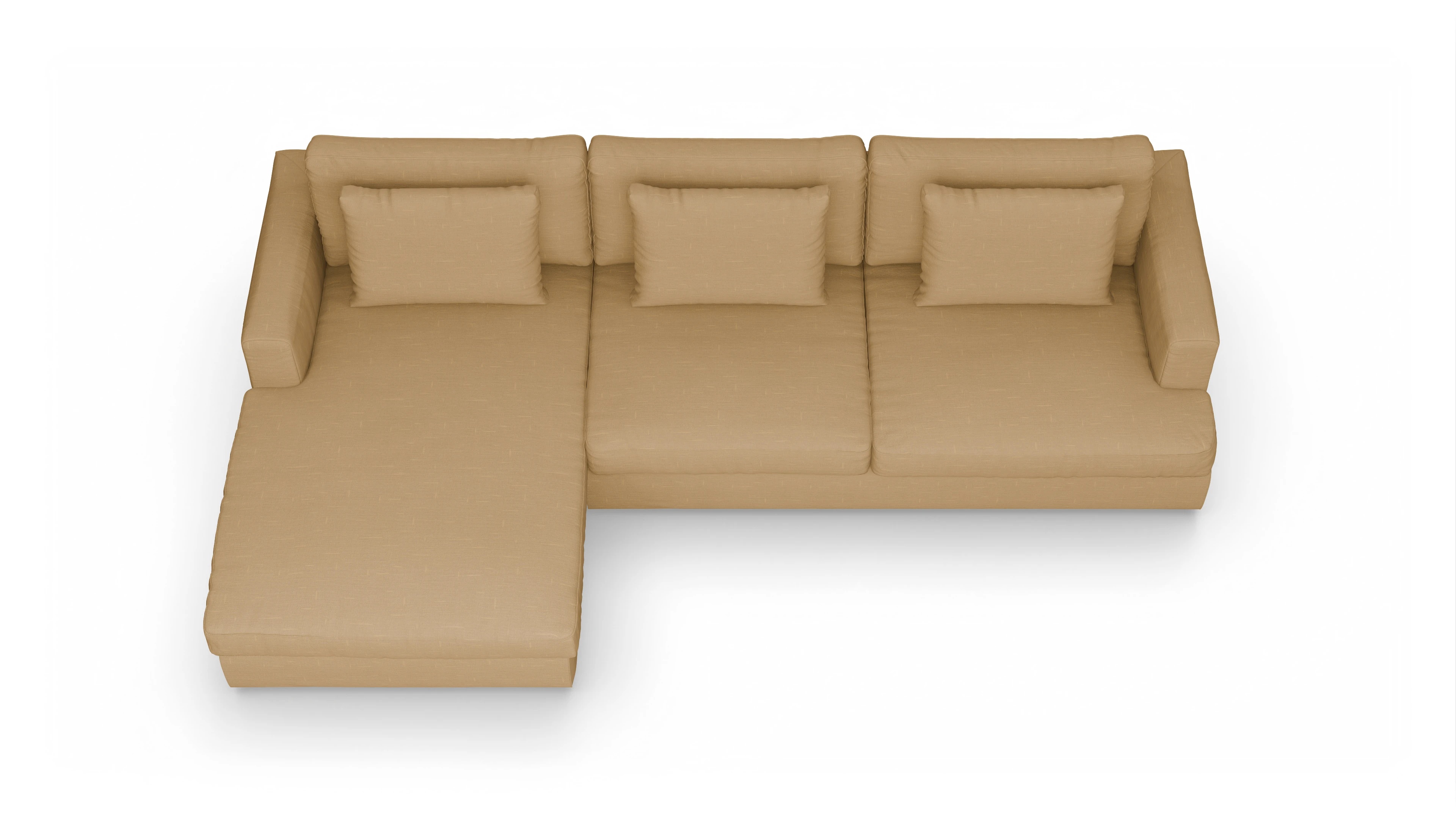 Ansicht des Produktes Sospiri Sofa mit Rec links in Stoff gelb