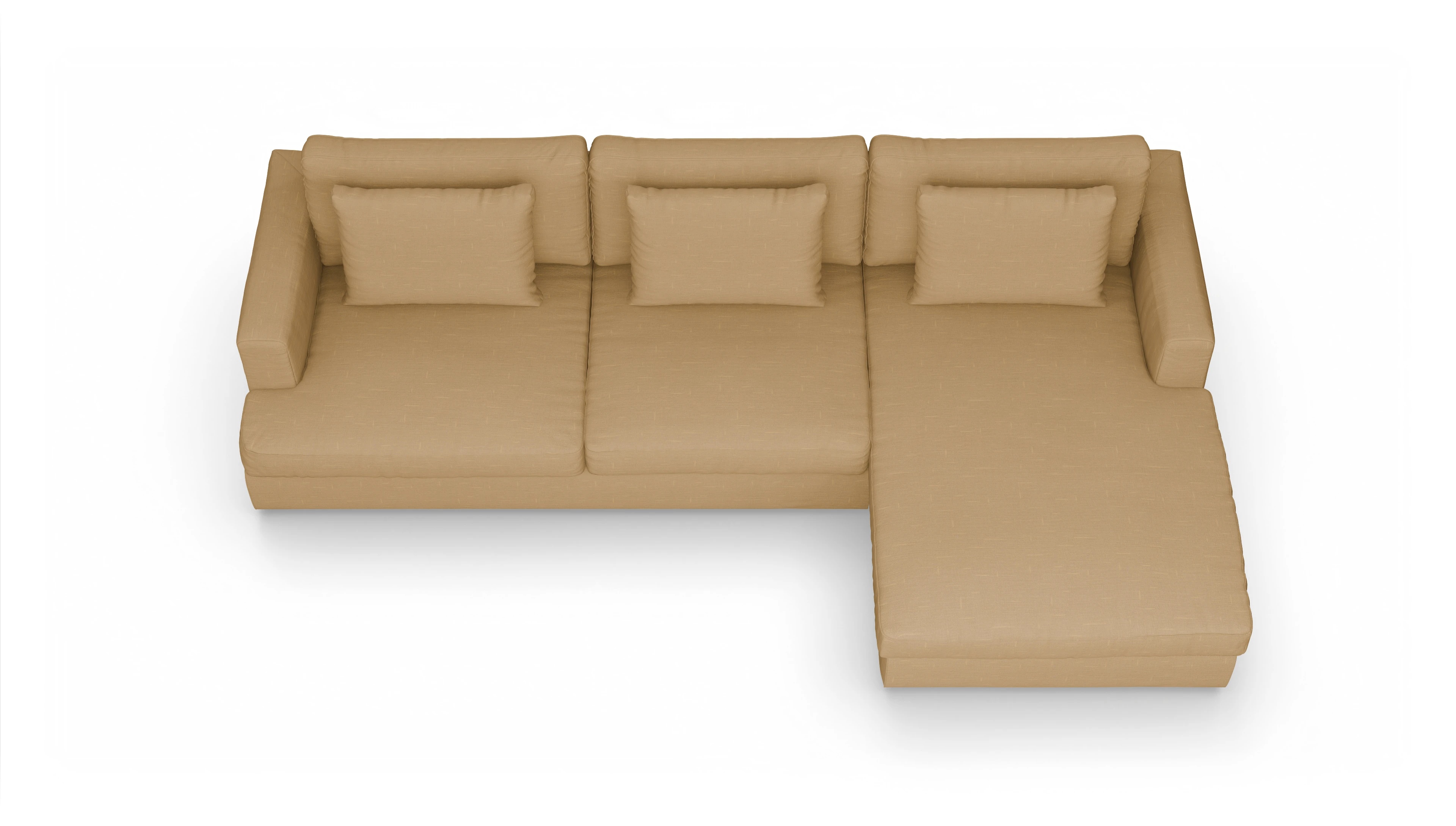 Ansicht des Produktes Sospiri Sofa mit Rec rechts in Stoff gelb