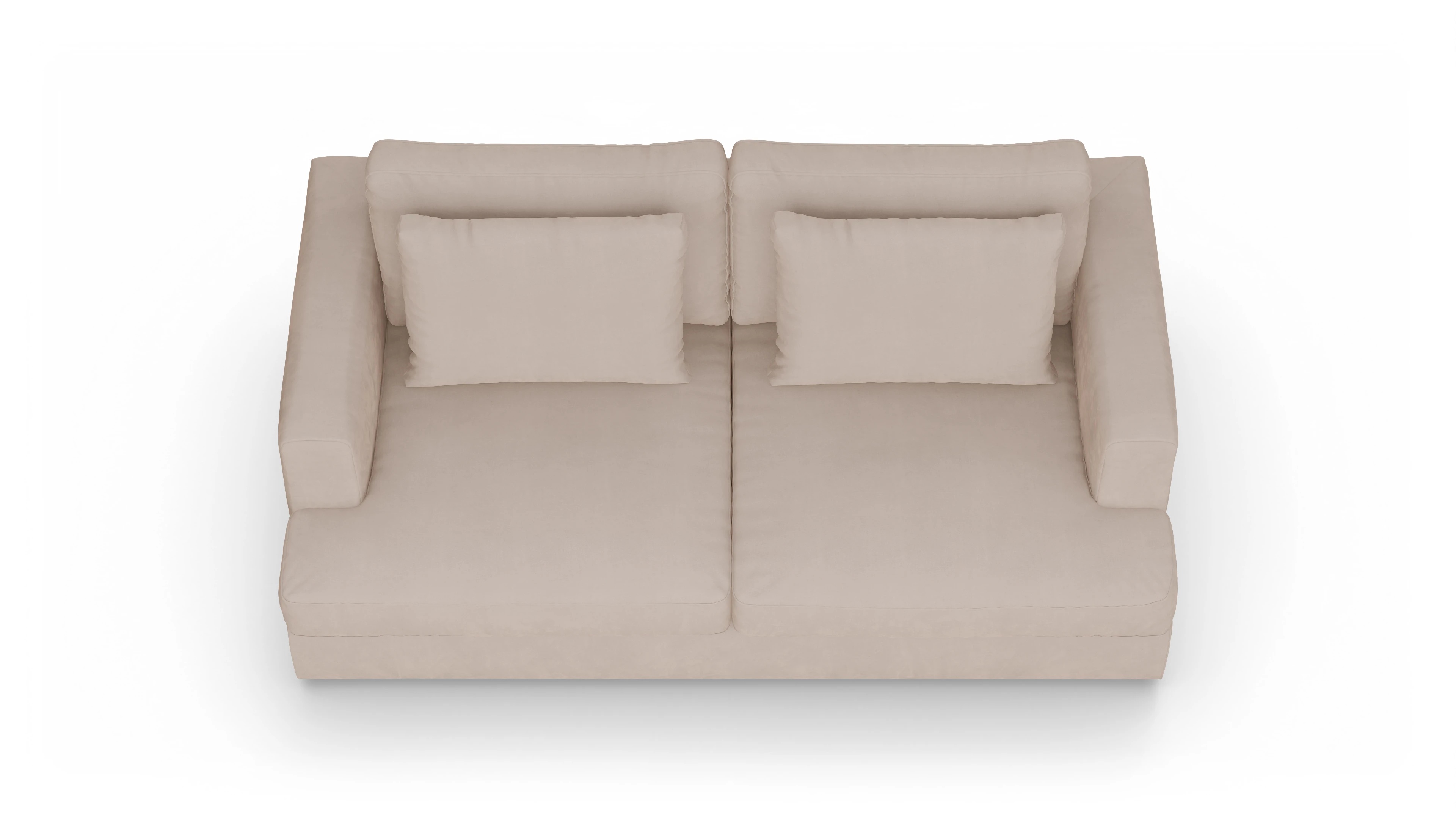 Schlafsofa Sospiri Ansicht des Produktes Sospiri 2,5-Sitzer in Samt beige