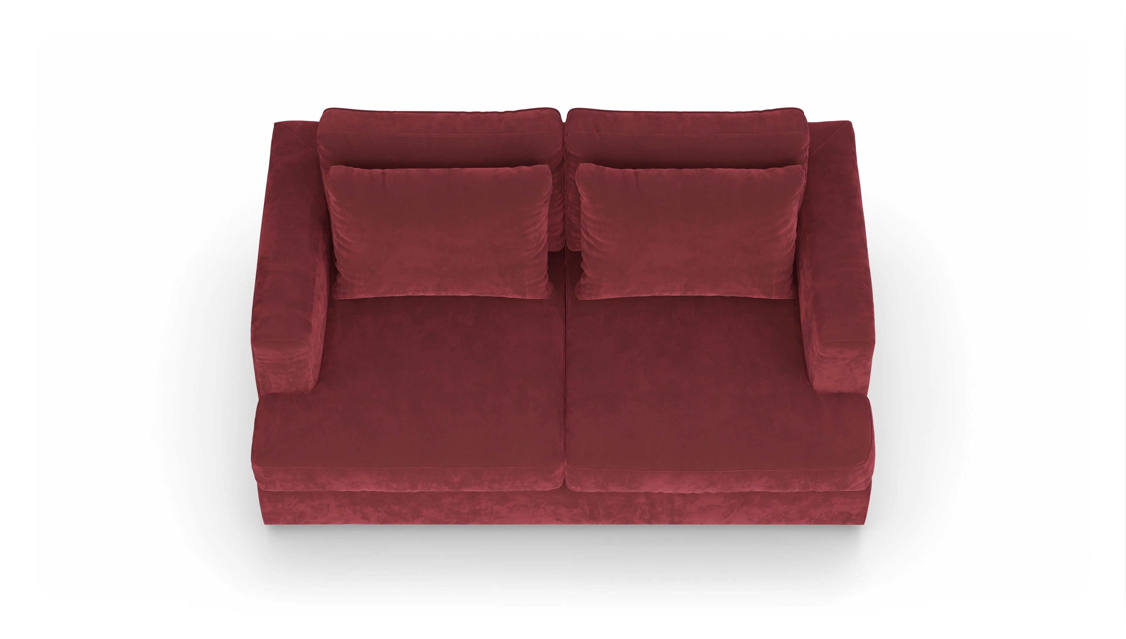 Schlafsofa Sospiri Ansicht des Produktes Sospiri 2-Sitzer in Samt rot