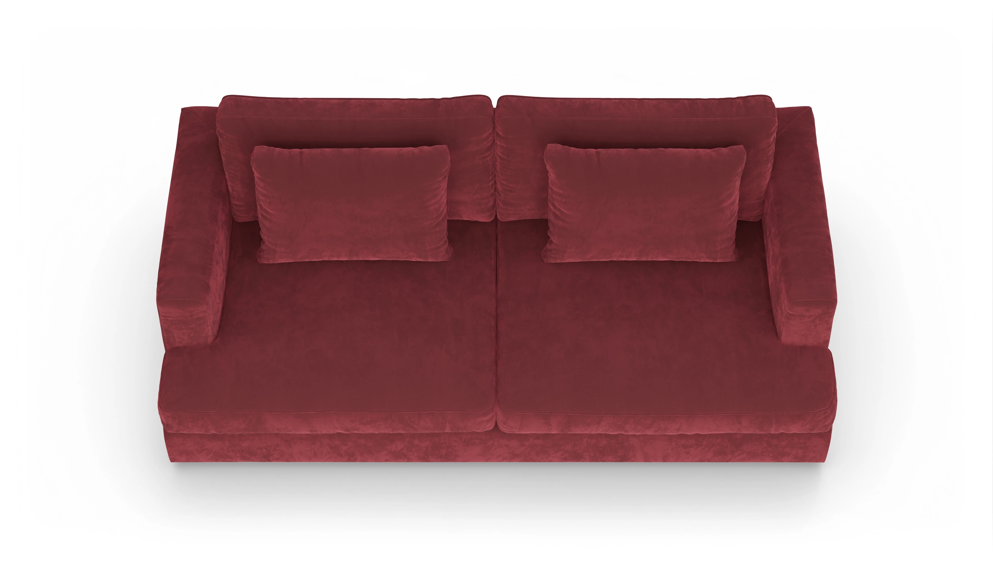 Schlafsofa Sospiri Ansicht des Produktes Sospiri 3-Sitzer in Samt rot