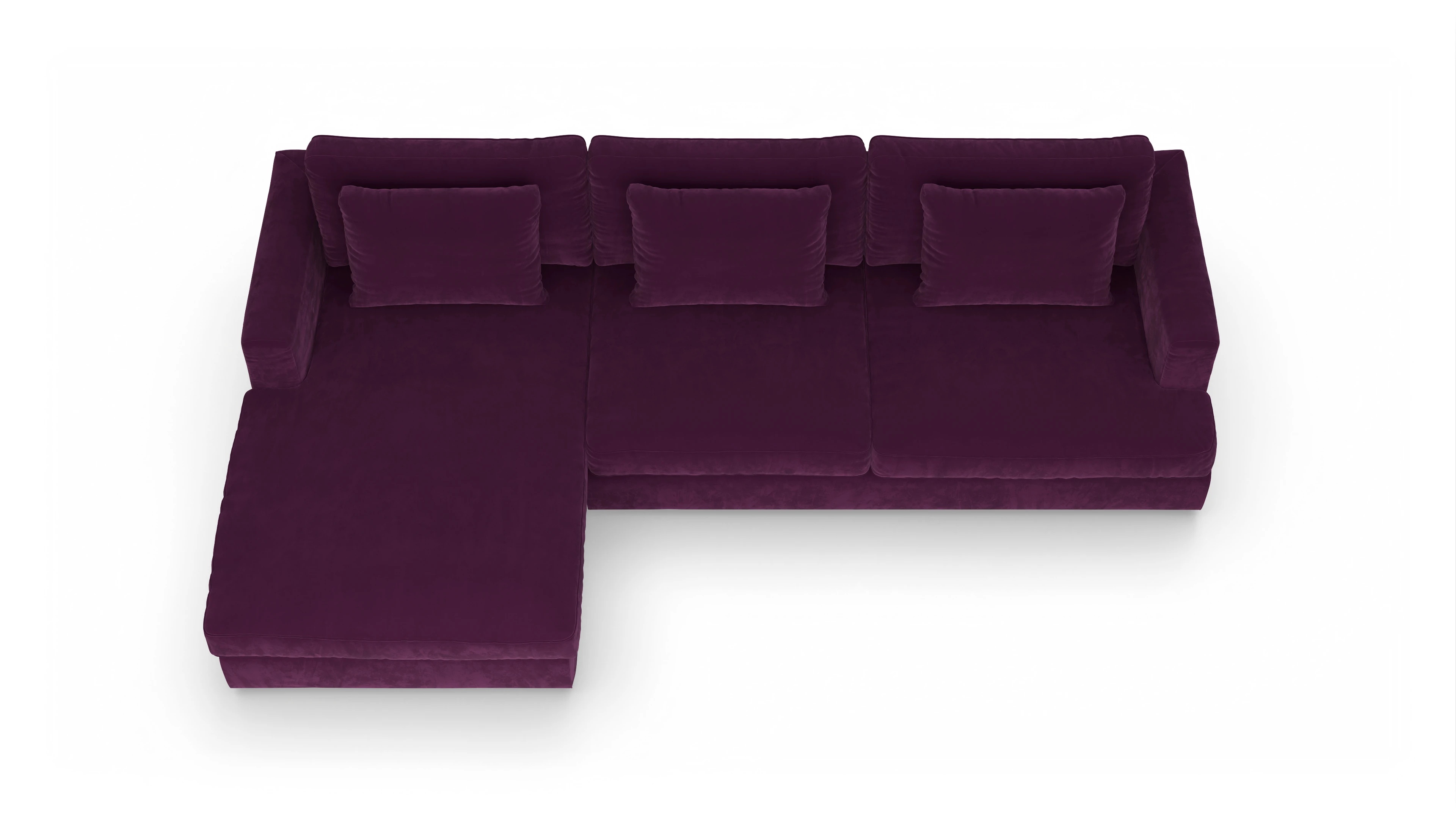 Ansicht des Produktes Sospiri Sofa mit Rec links in Samt rot