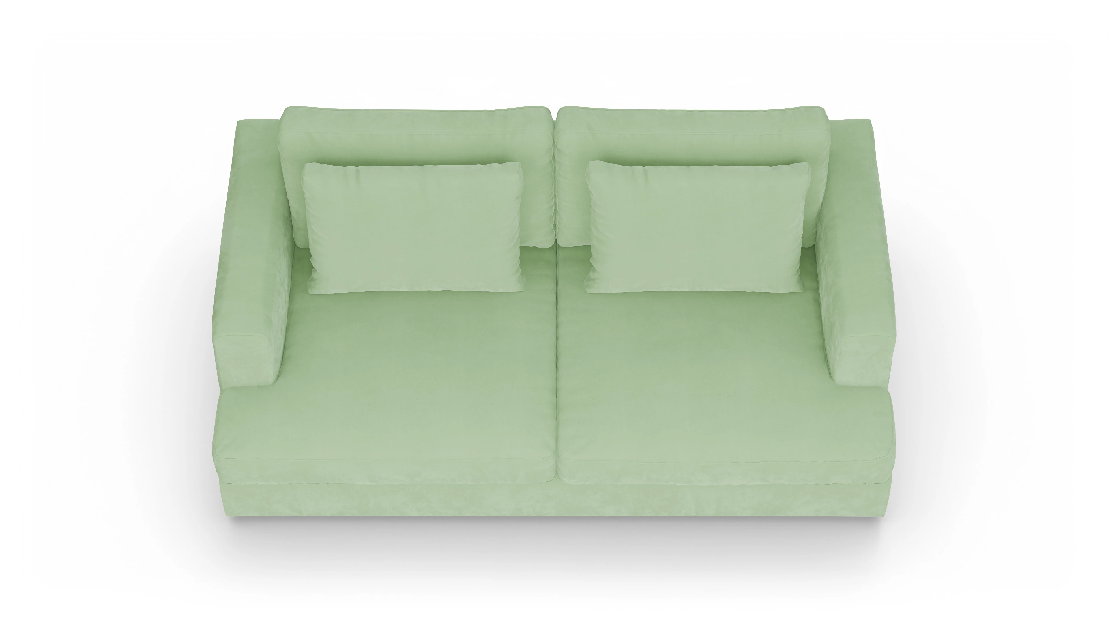 Schlafsofa Sospiri Ansicht des Produktes Sospiri 2,5-Sitzer in Samt grün