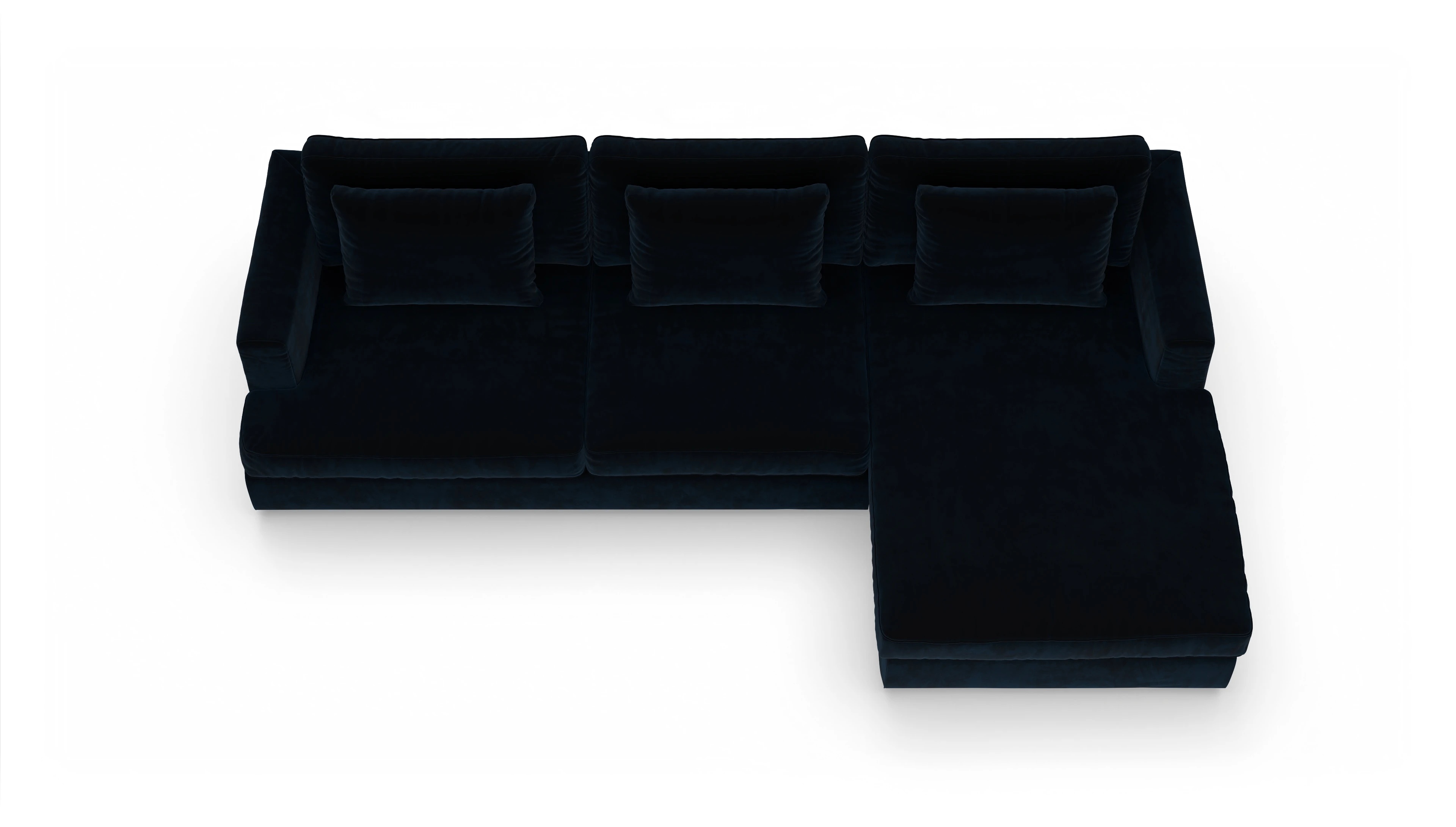 Ansicht des Produktes Sospiri Sofa mit Rec rechts in Samt blau