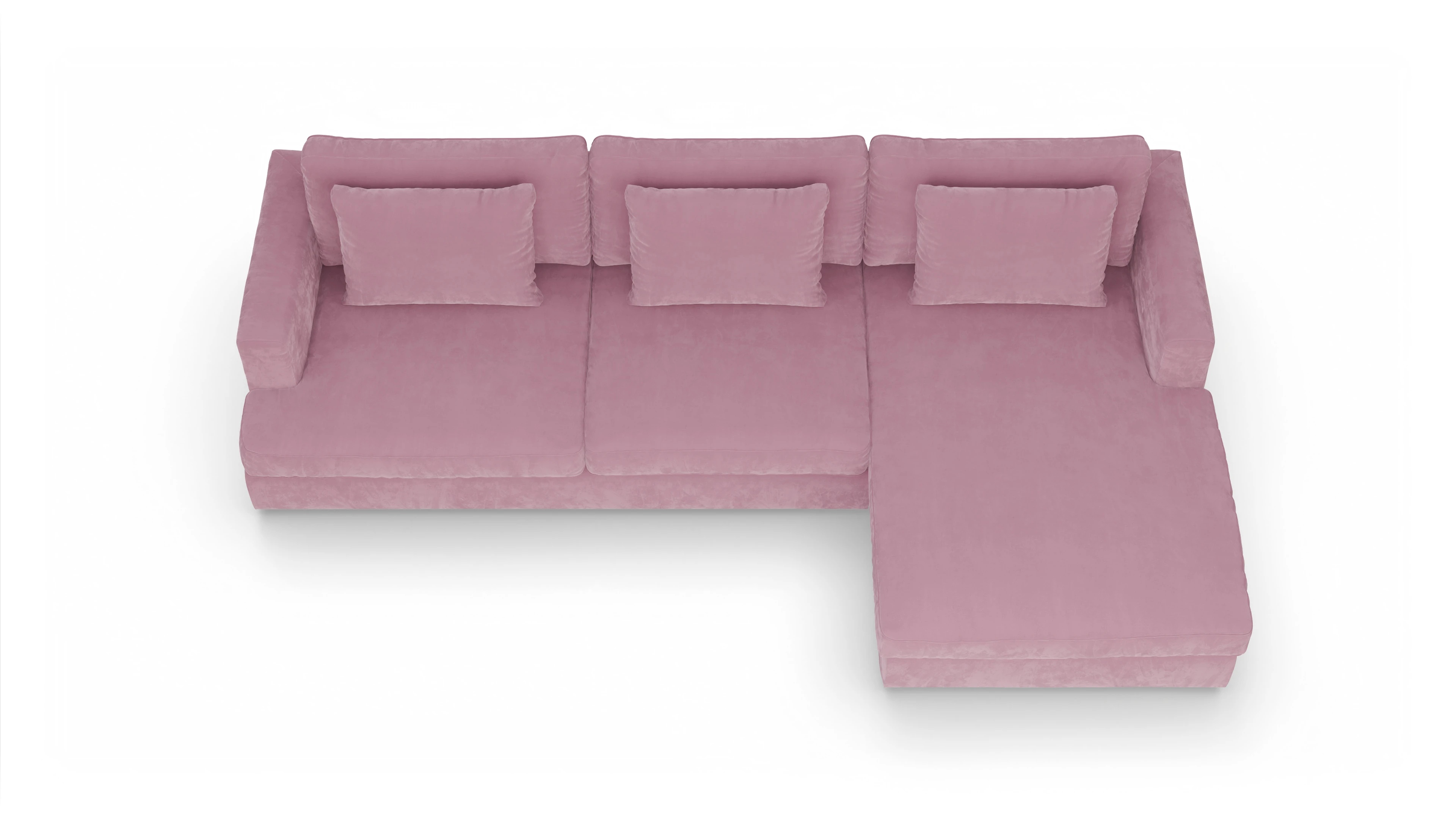 Ansicht des Produktes Sospiri Sofa mit Rec rechts in Samt rot