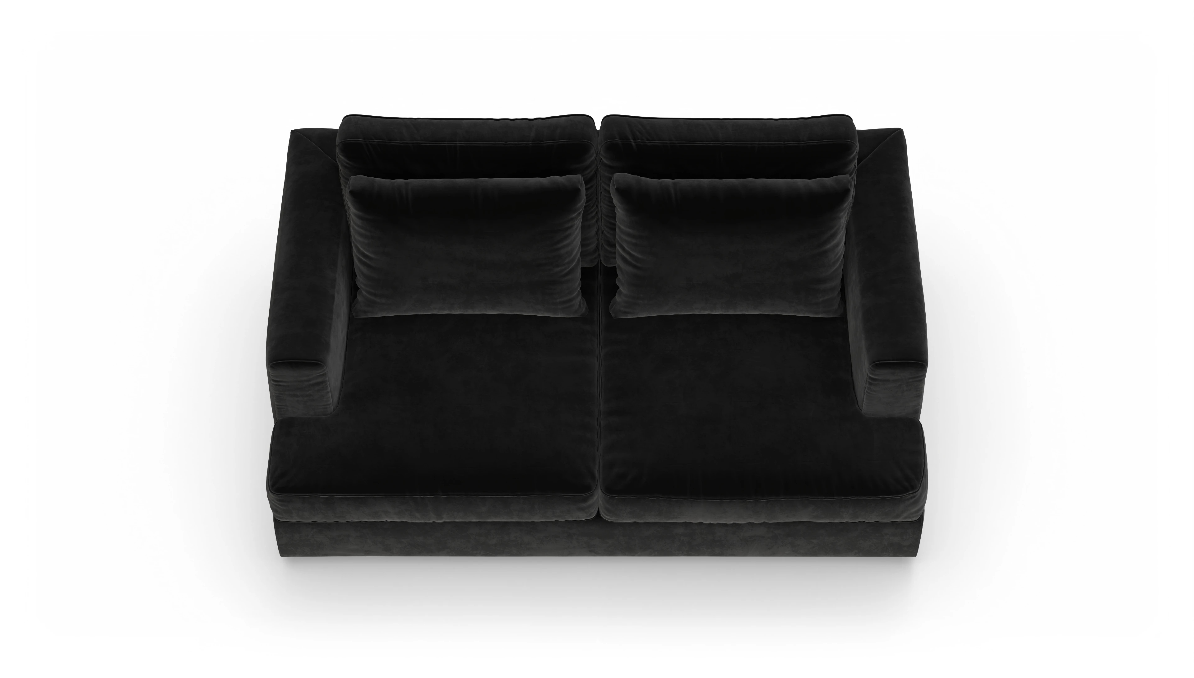 Schlafsofa Sospiri Ansicht des Produktes Sospiri 2-Sitzer in Samt schwarz