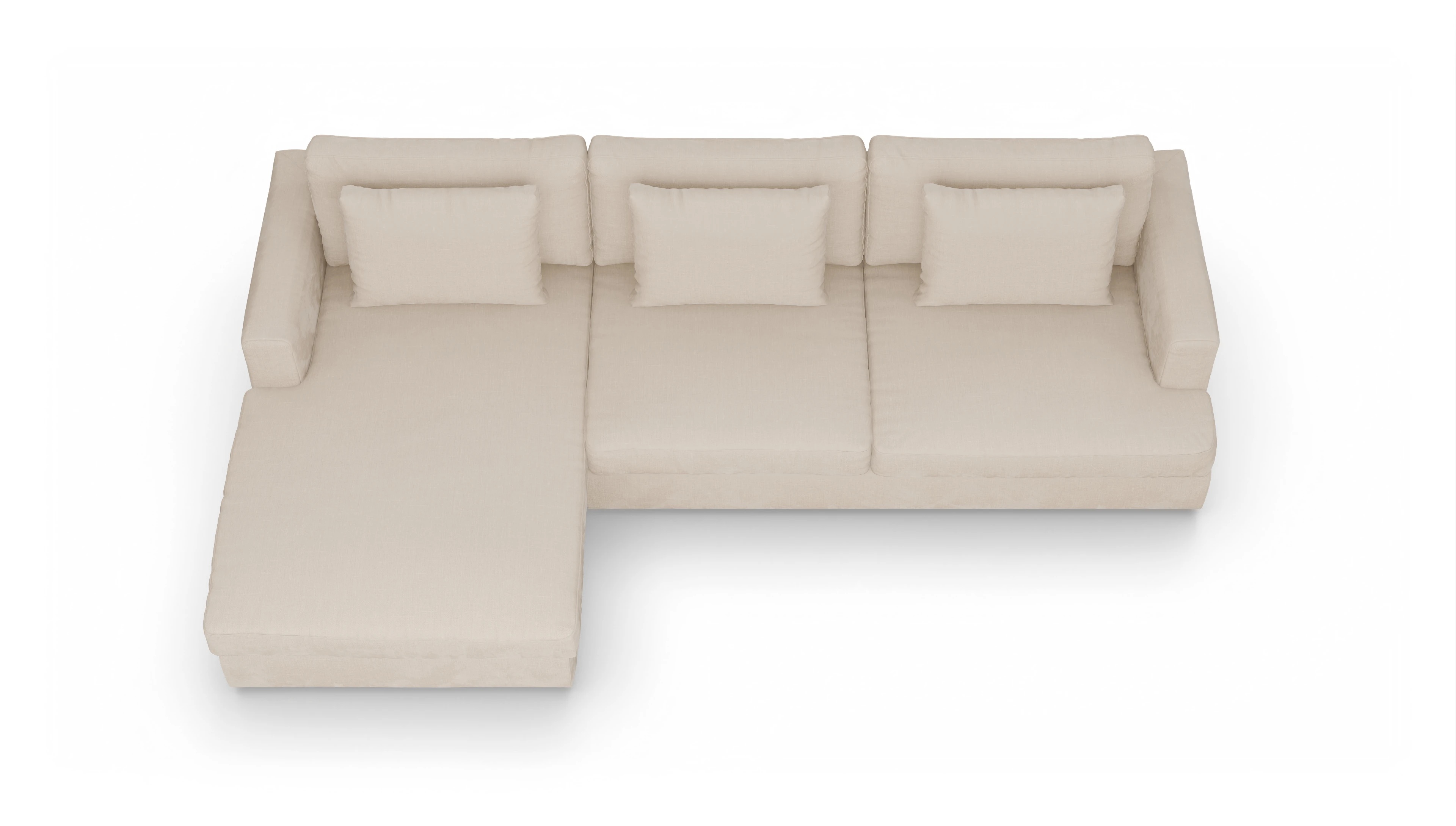 Ansicht des Produktes Sospiri Sofa mit Rec links in Stoff weiß