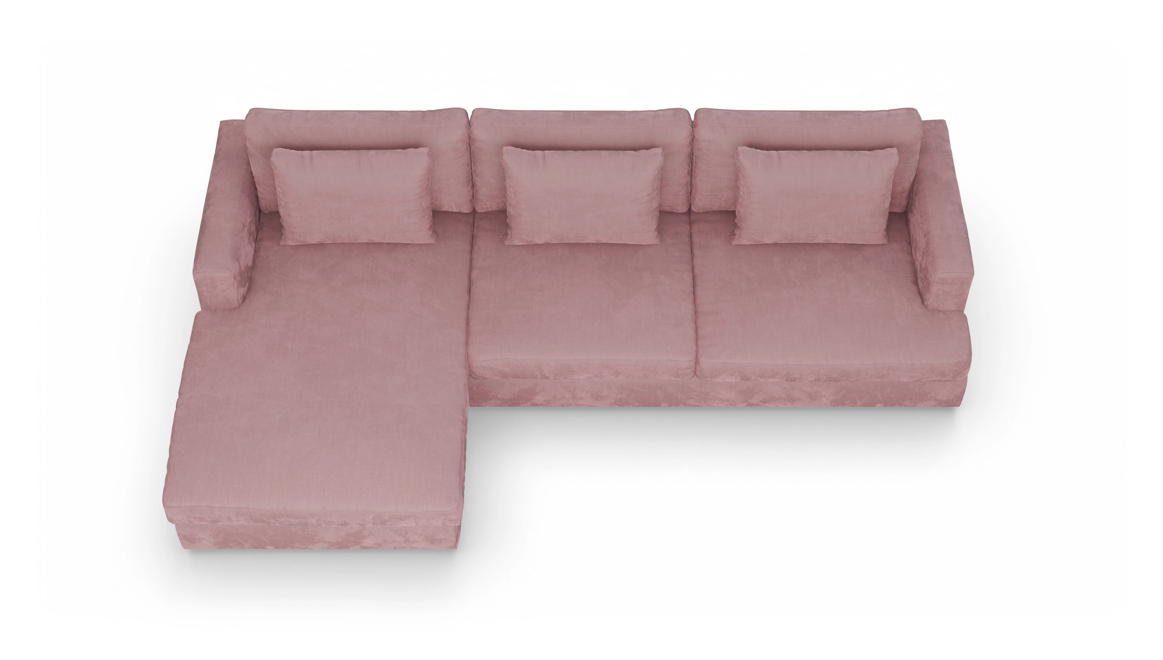 Ansicht des Produktes Sospiri Sofa mit Rec links in Stoff rot