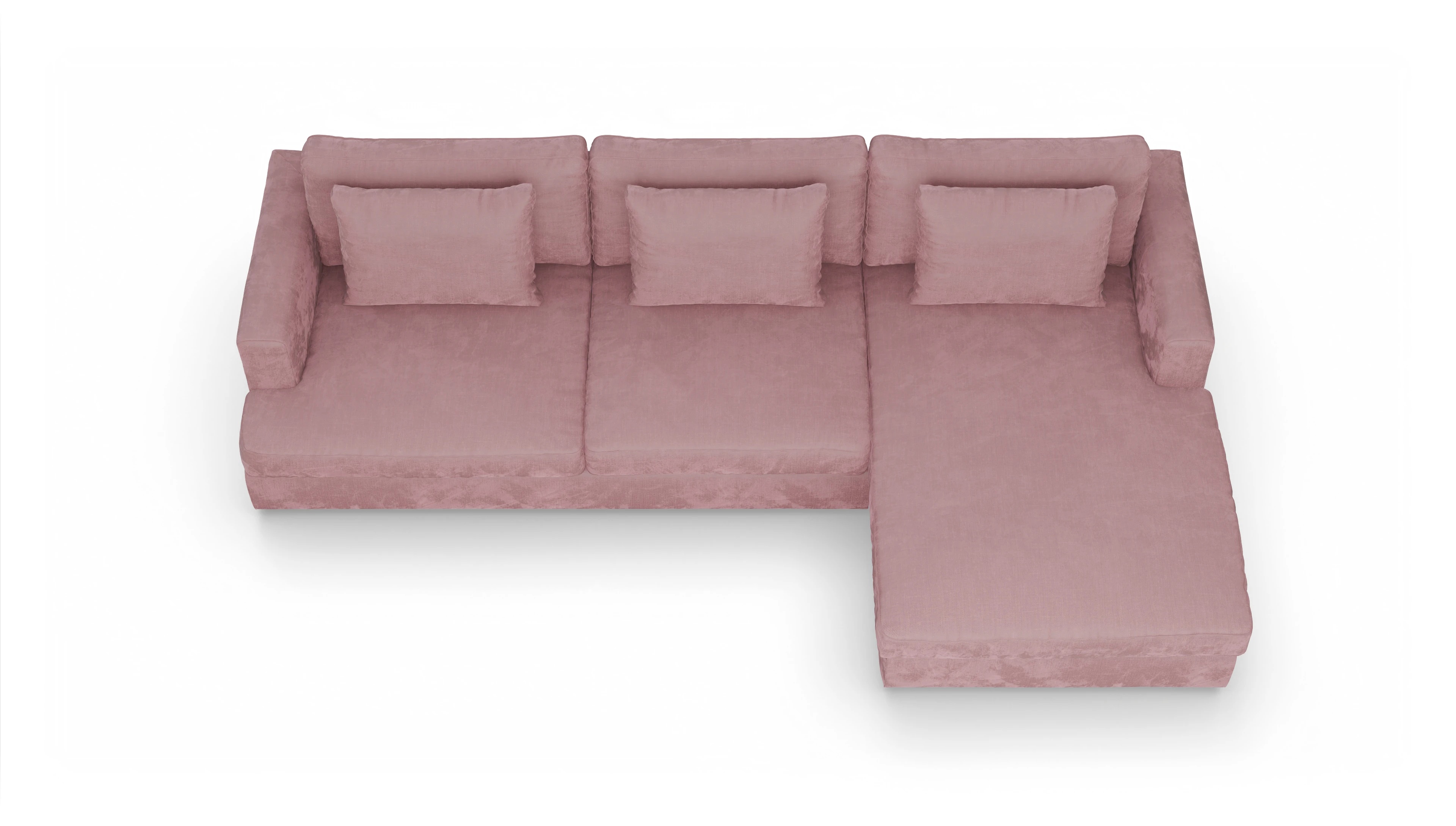 Ansicht des Produktes Sospiri Sofa mit Rec rechts in Stoff rot
