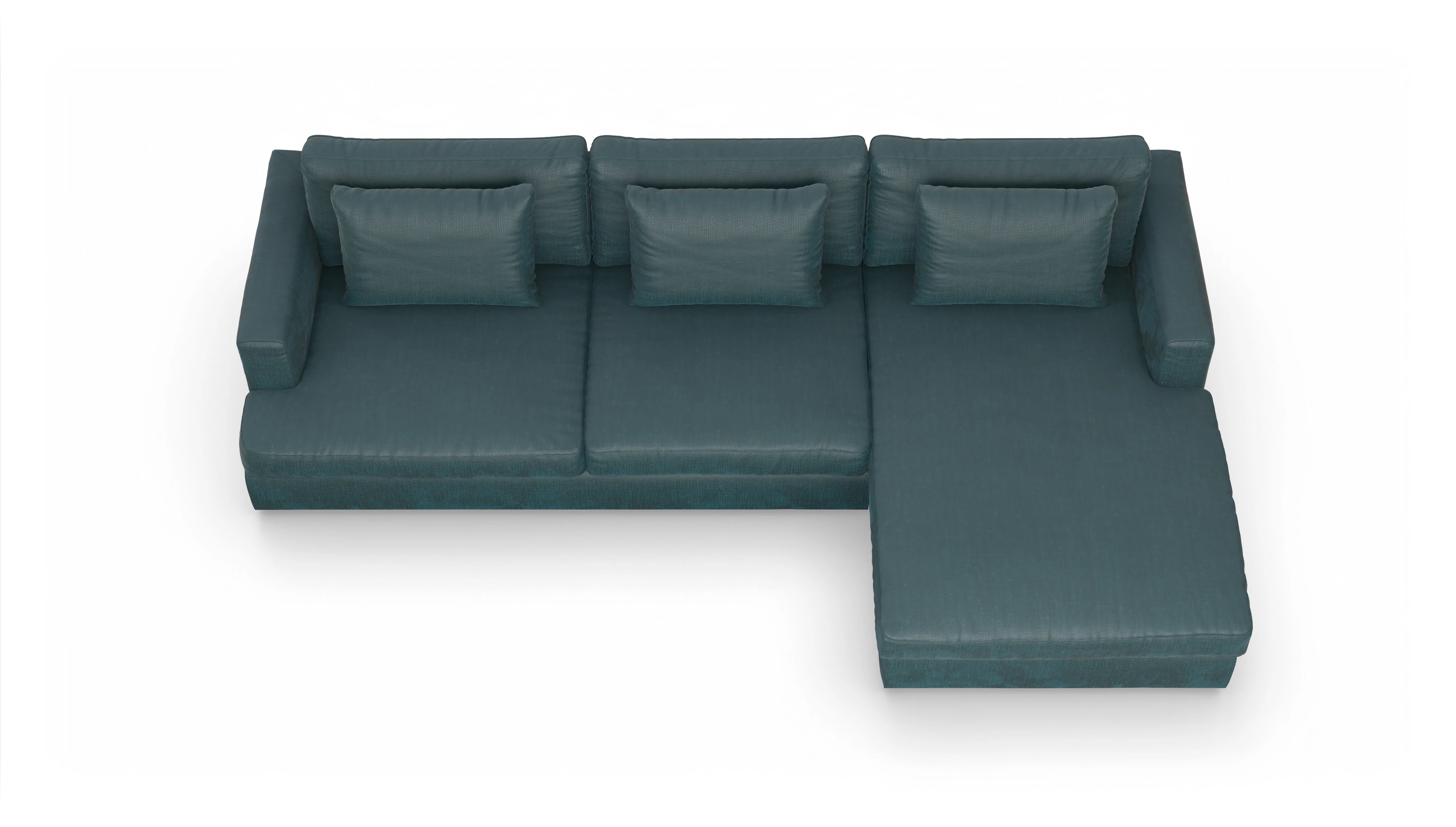 Ansicht des Produktes Sospiri Sofa mit Rec rechts in Stoff grün