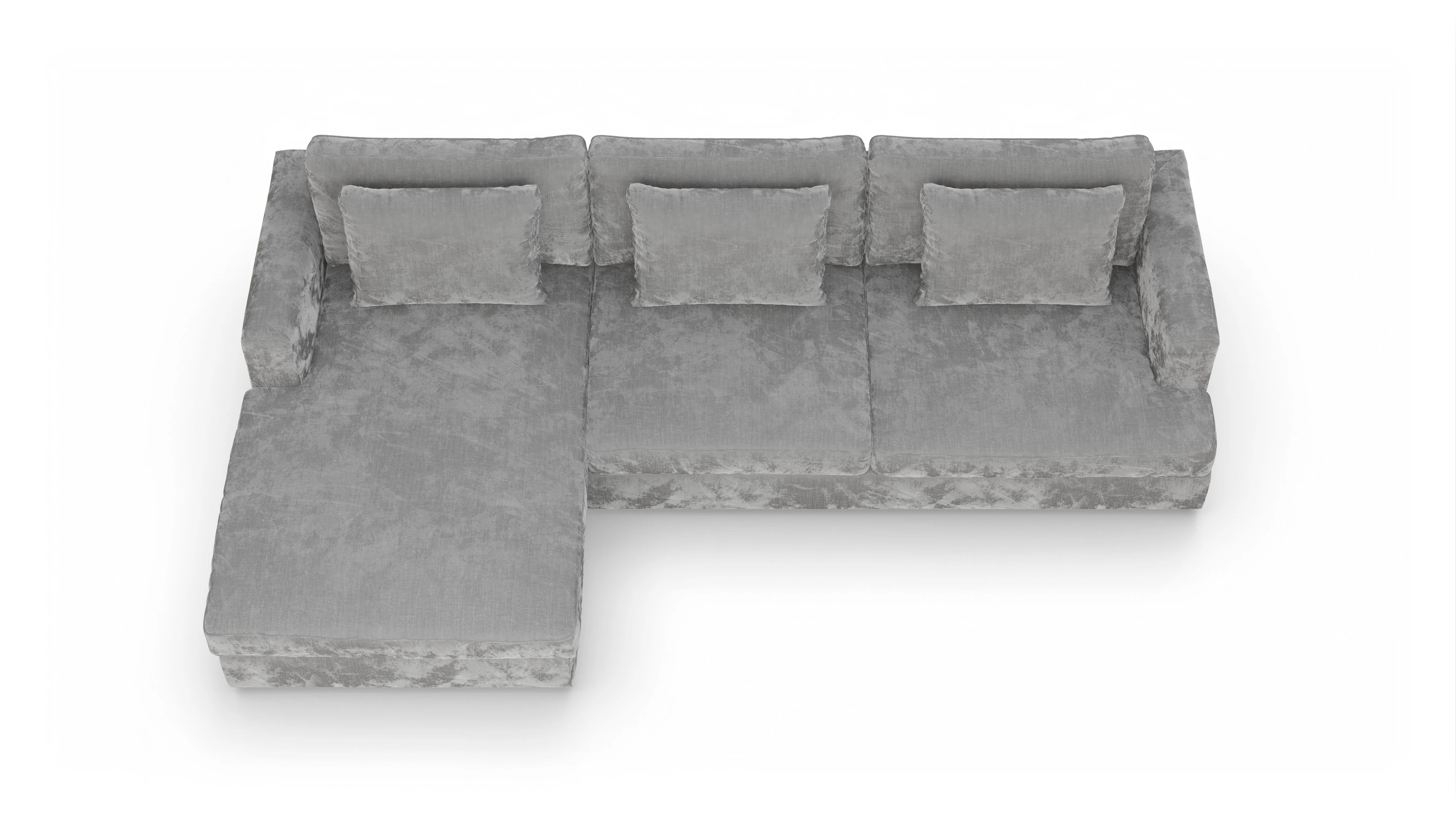 Ansicht des Produktes Sospiri Sofa mit Rec links in Stoff grau
