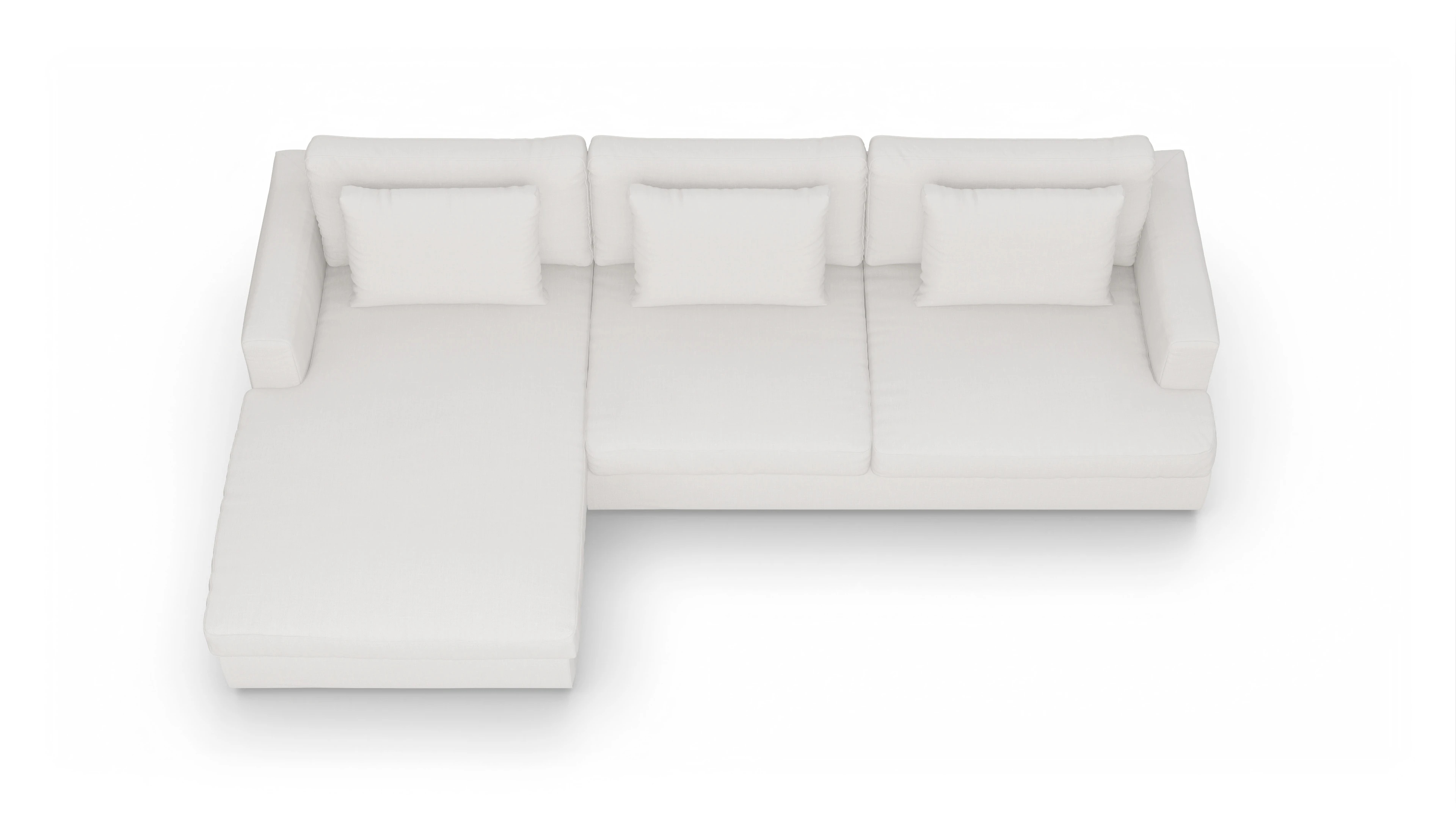 Ansicht des Produktes Sospiri Sofa mit Rec links in Stoff weiß