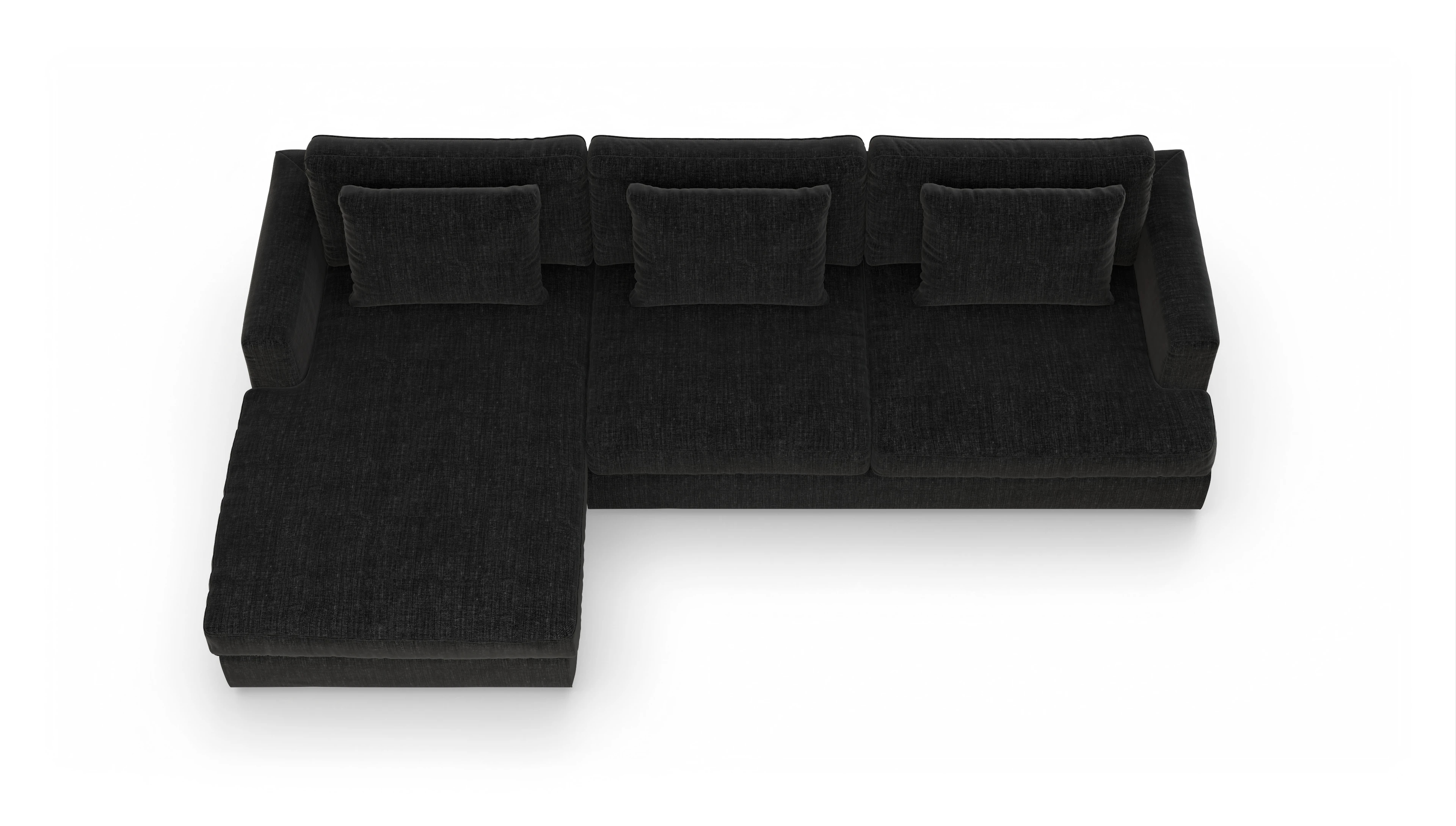 Ansicht des Produktes Sospiri Sofa mit Rec links in Stoff schwarz
