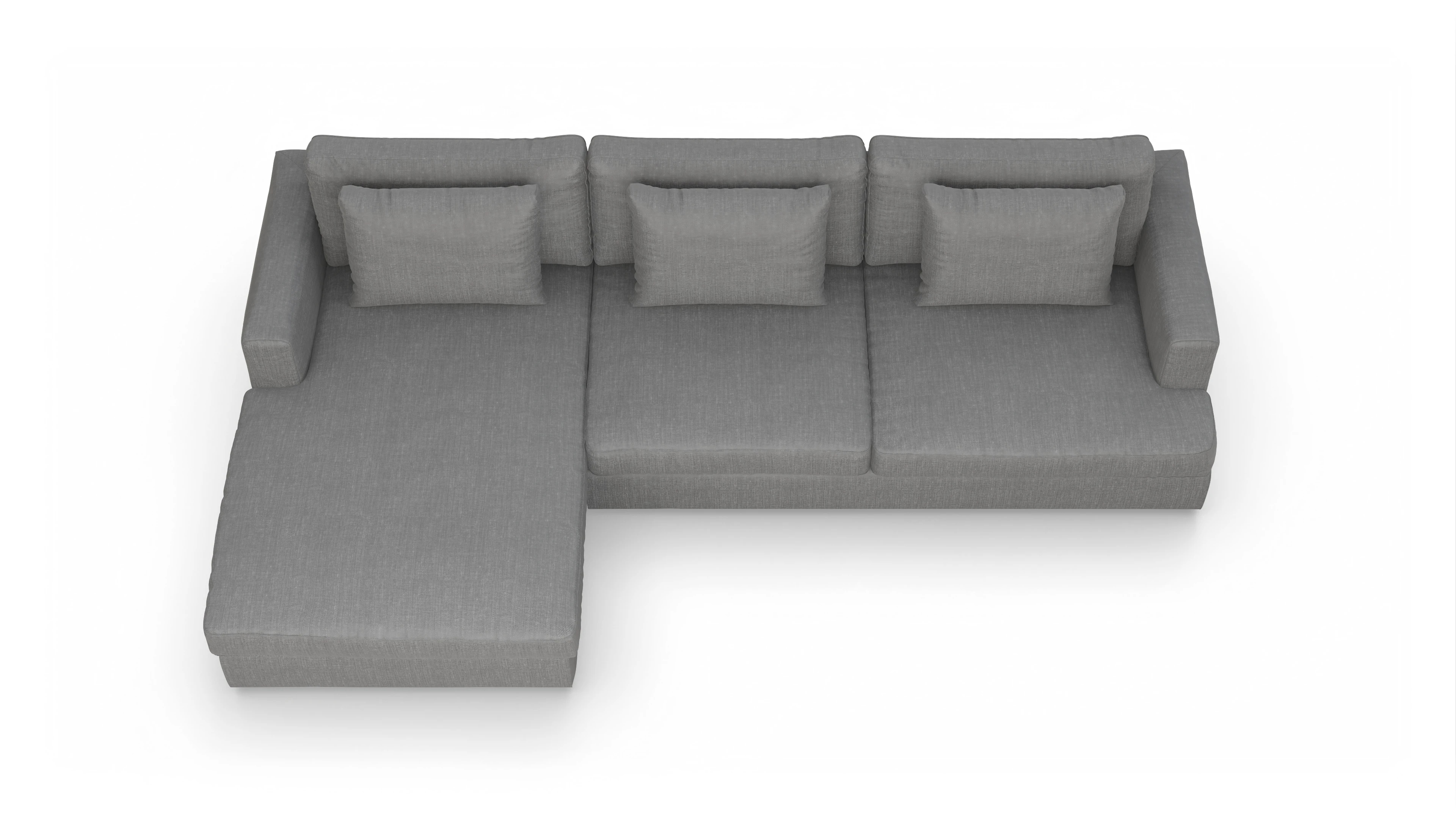 Ansicht des Produktes Sospiri Sofa mit Rec links in Stoff grau