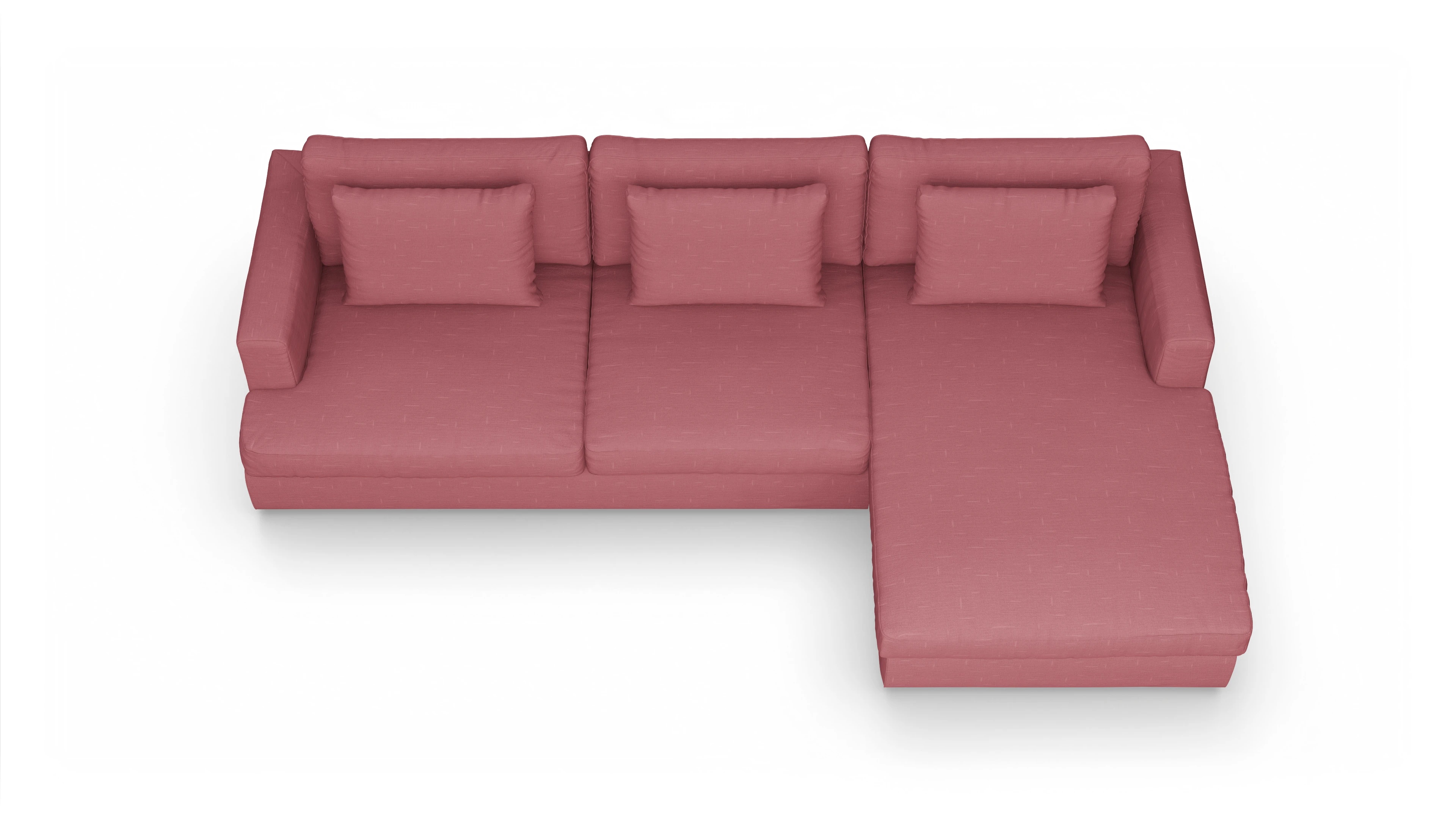 Ansicht des Produktes Sospiri Sofa mit Rec rechts in Stoff rot