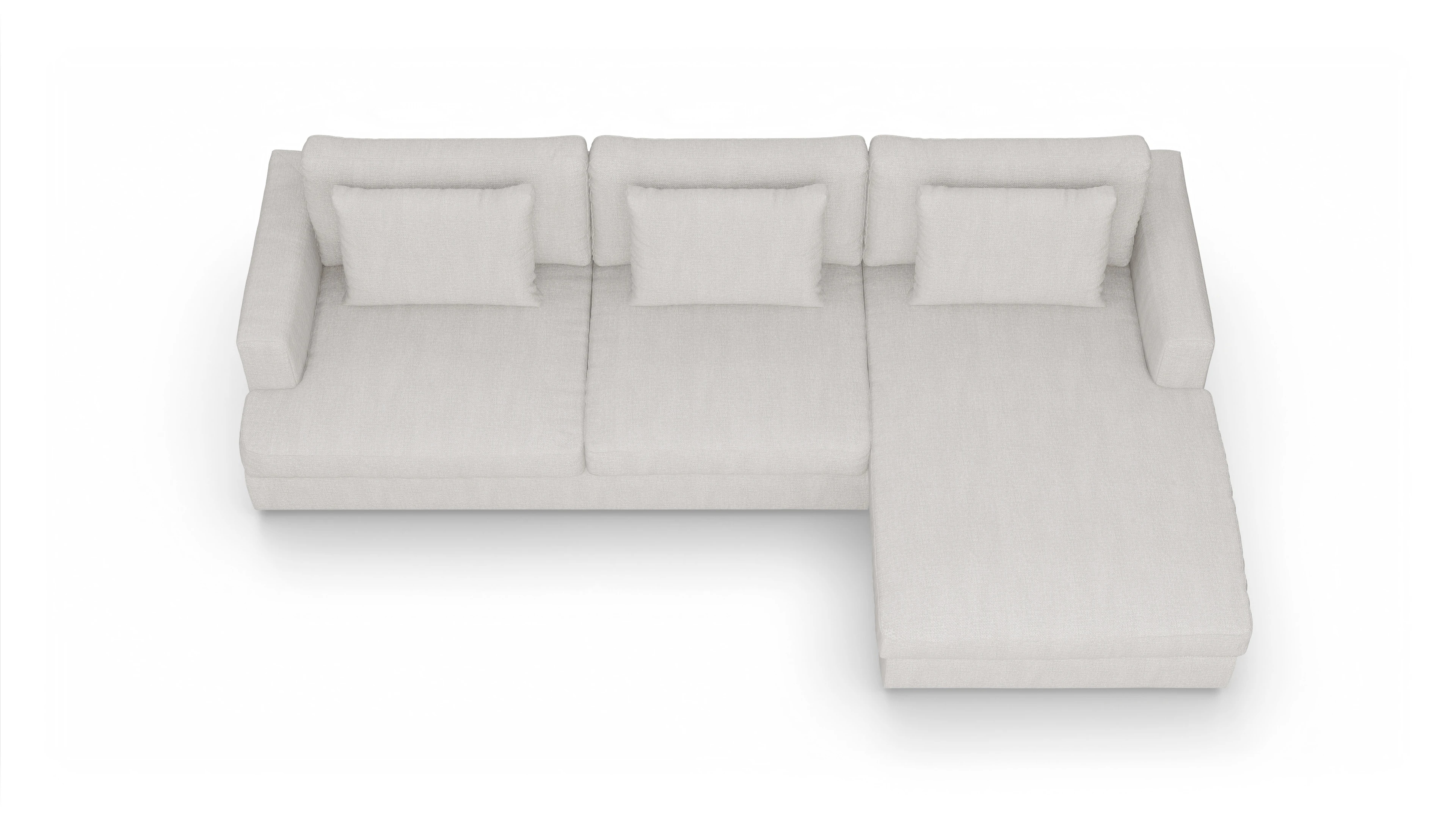 Ansicht des Produktes Sospiri Sofa mit Rec rechts in Stoff weiß