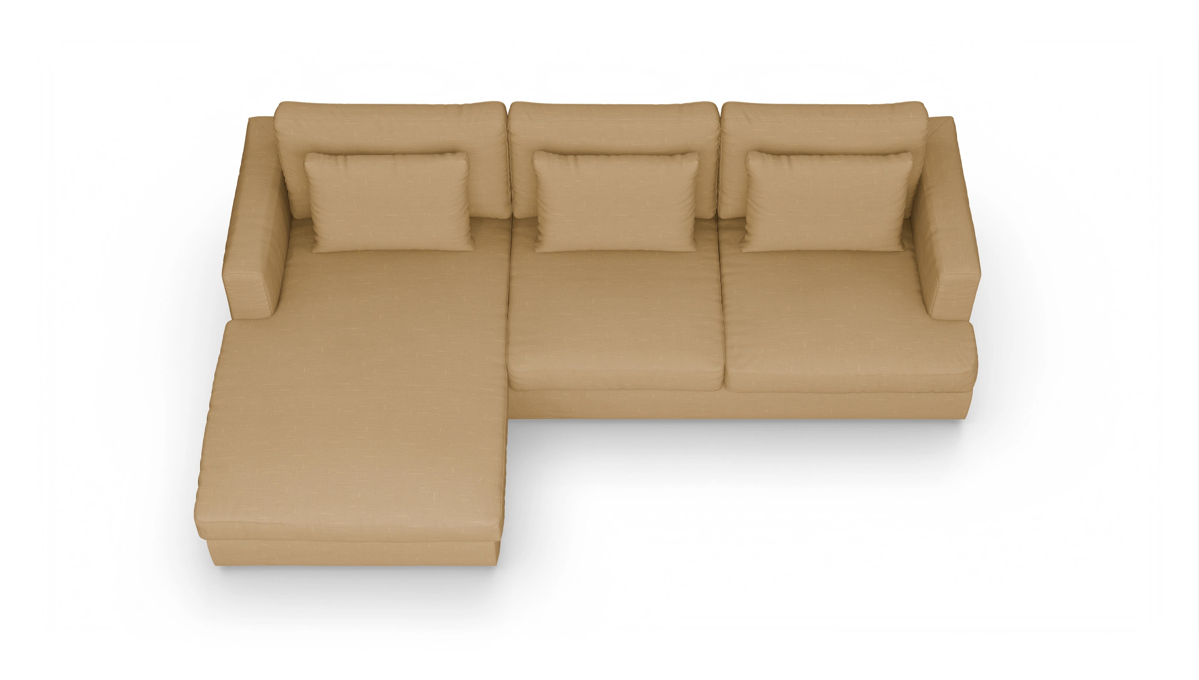 Ansicht des Produktes Sospiri Sofa mit Rec links in Stoff gelb