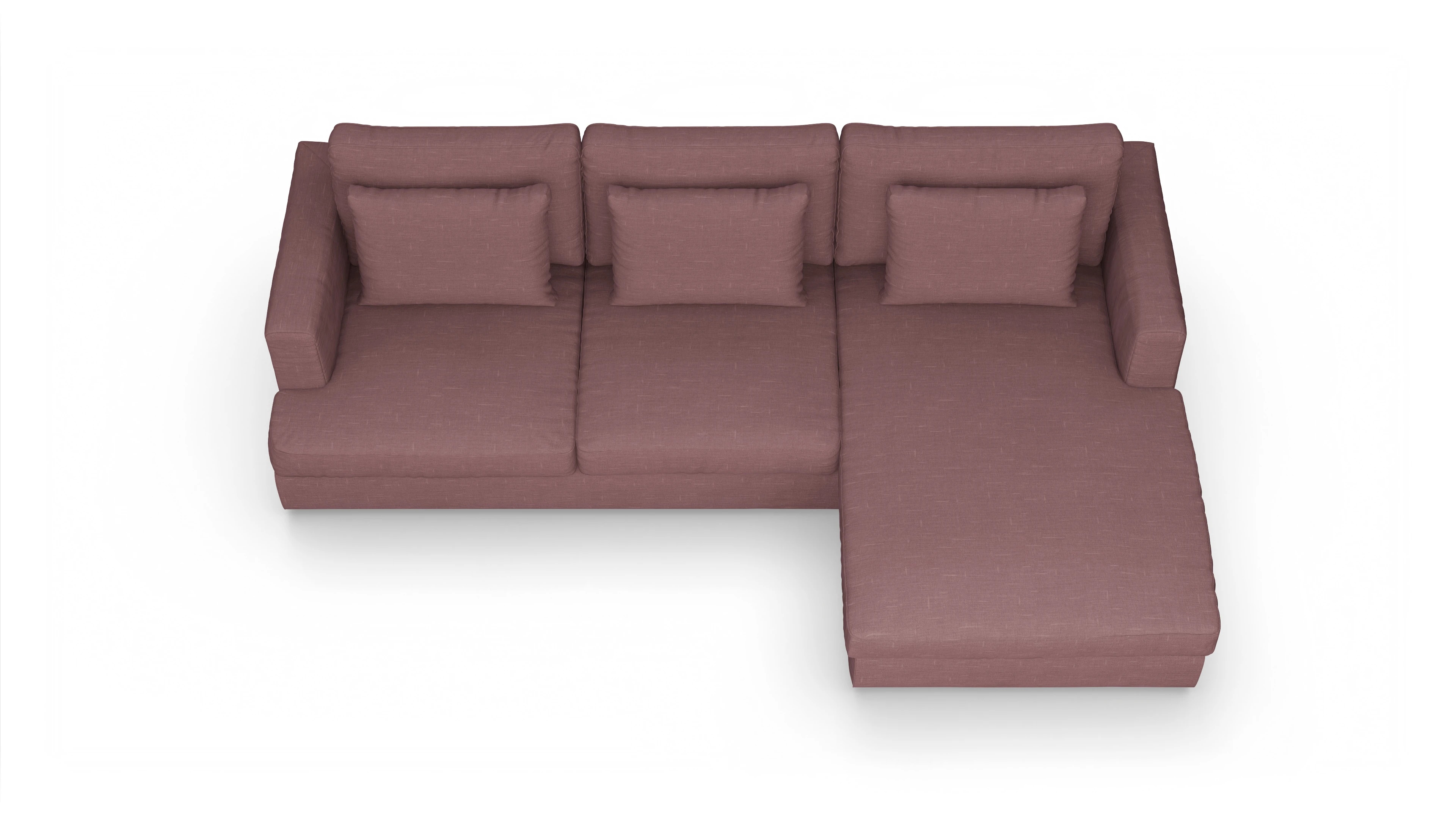 Ansicht des Produktes Sospiri Sofa mit Rec rechts in Stoff rot