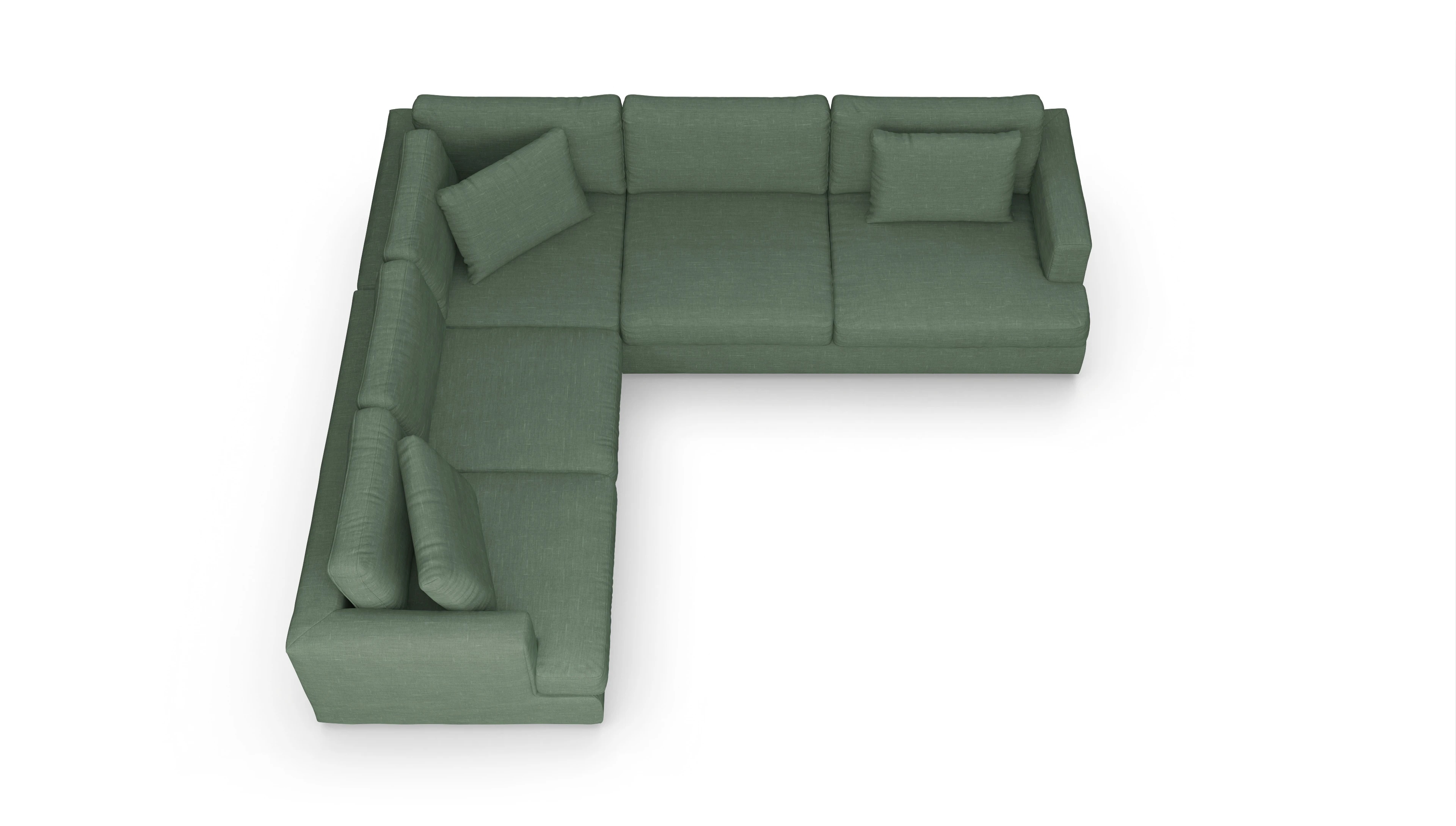 Ansicht des Produktes Sospiri Ecksofa Links in Stoff grün
