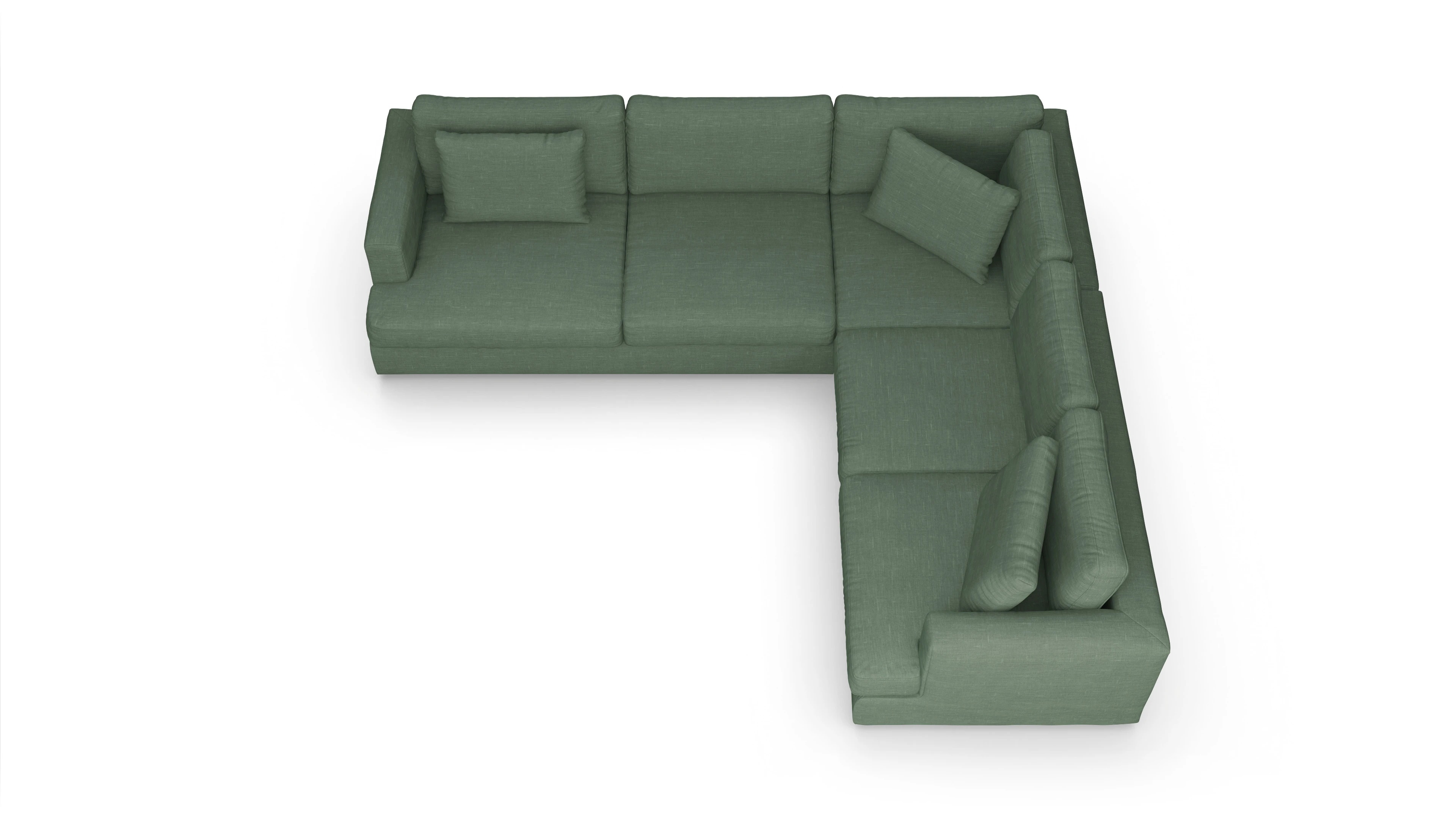 Ansicht des Produktes Sospiri Ecksofa Rechts in Stoff grün