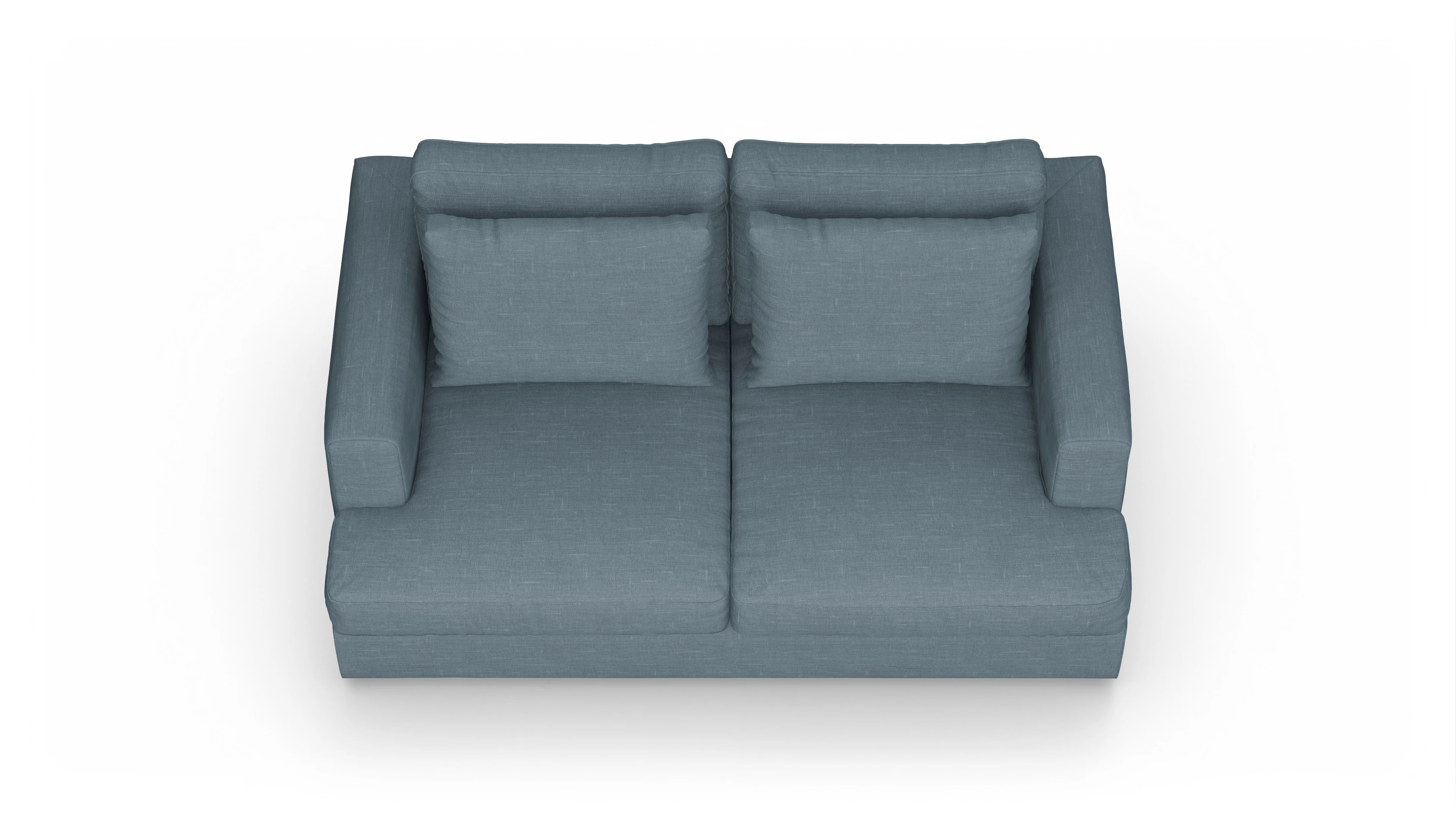 Stoffsofa Sospiri Ansicht des Produktes Sospiri 2-Sitzer in Stoff blau