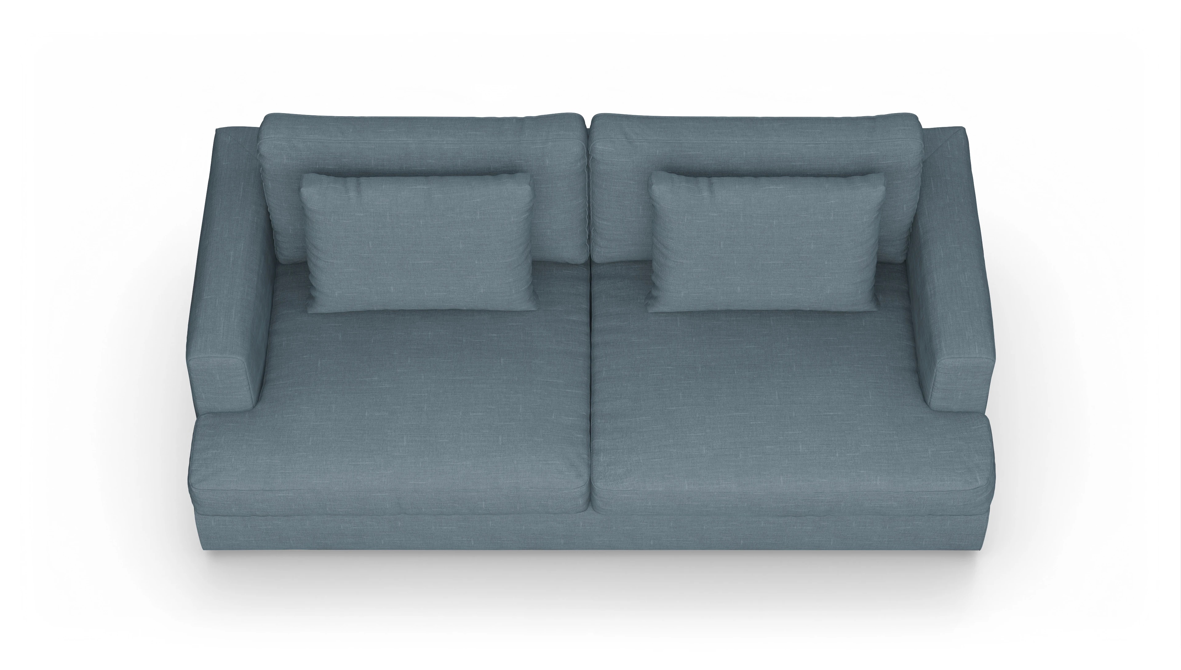 Stoffsofa Sospiri Ansicht des Produktes Sospiri 3-Sitzer in Stoff blau